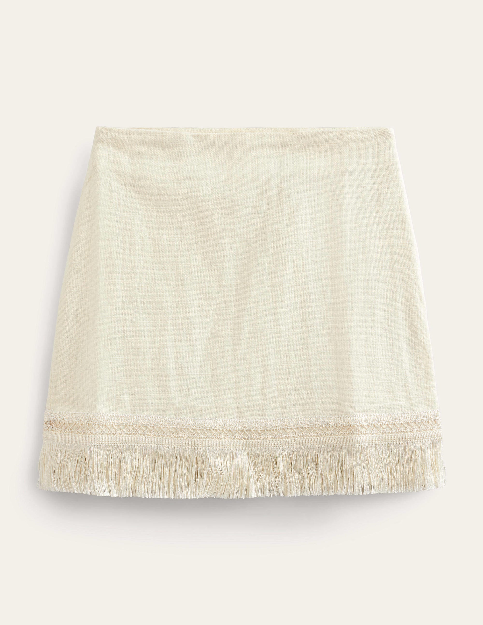 Fringe Detail Mini Skirt-Ecru - Image 5