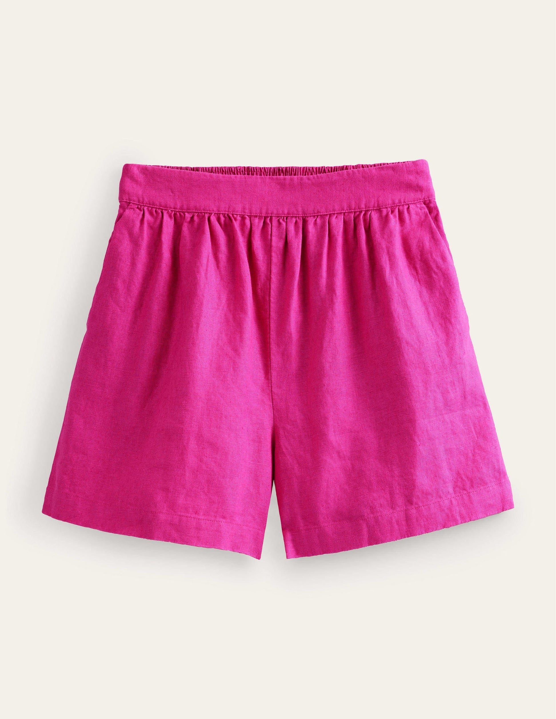 Pull-on Linen Shorts-Rose Violet-6