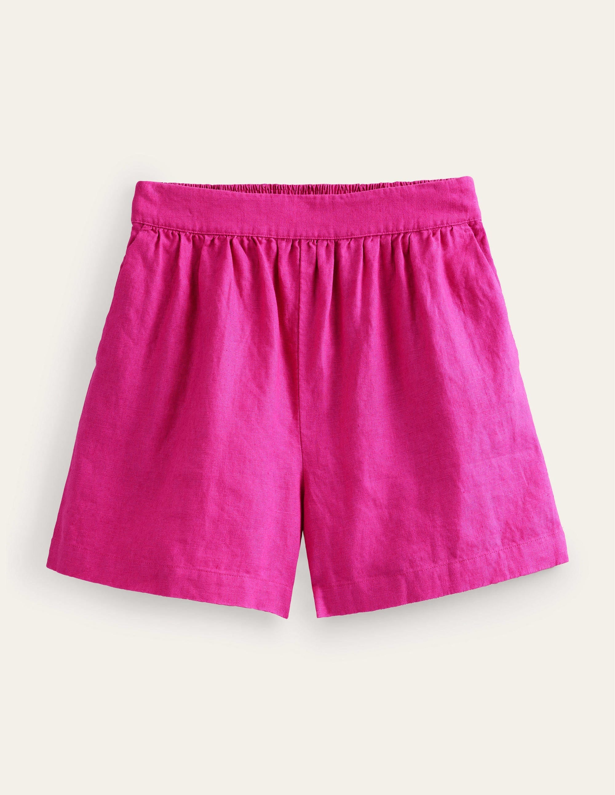 Pull-on Linen Shorts-Rose Violet - Image 6
