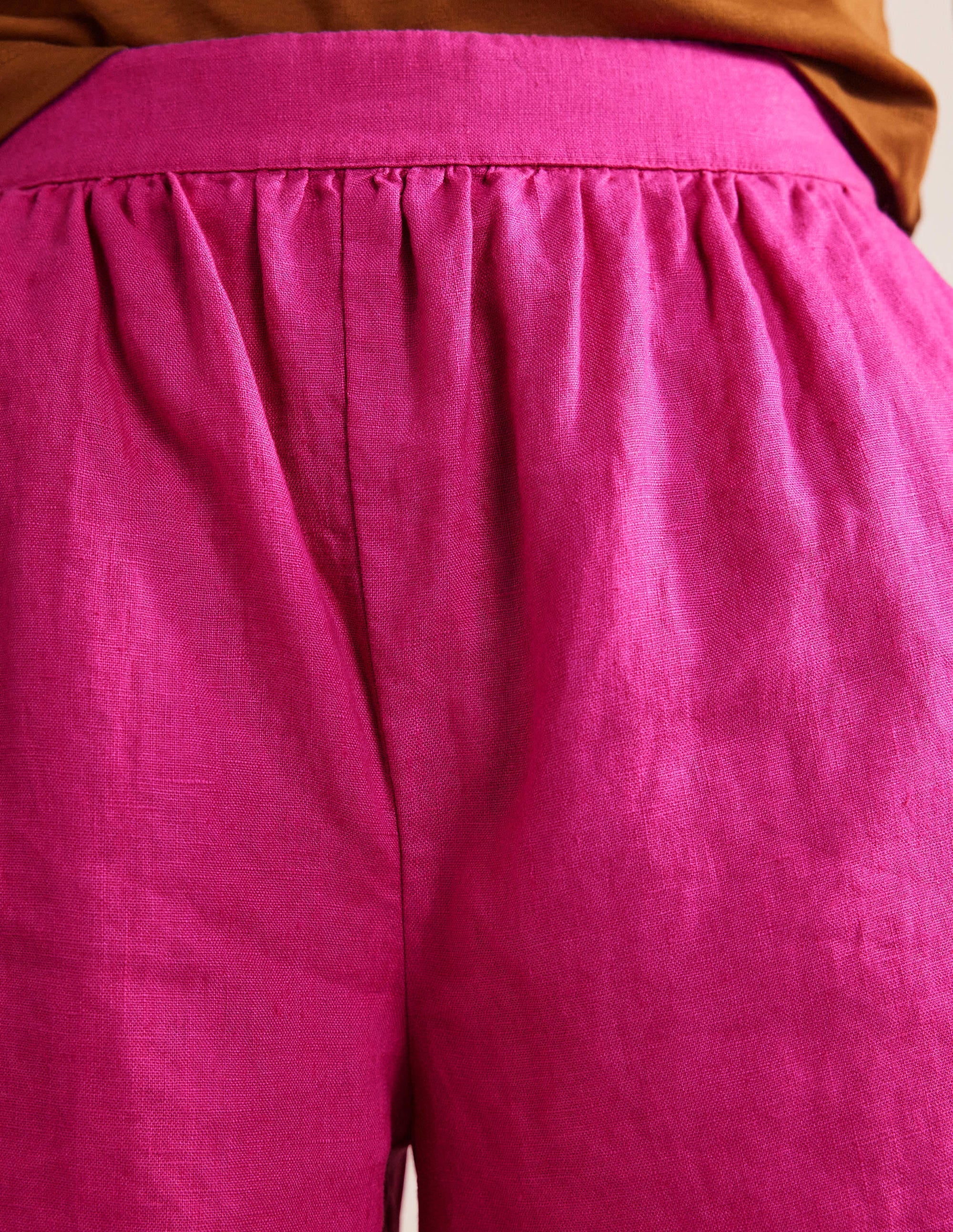 Pull-on Linen Shorts-Rose Violet - Image 2