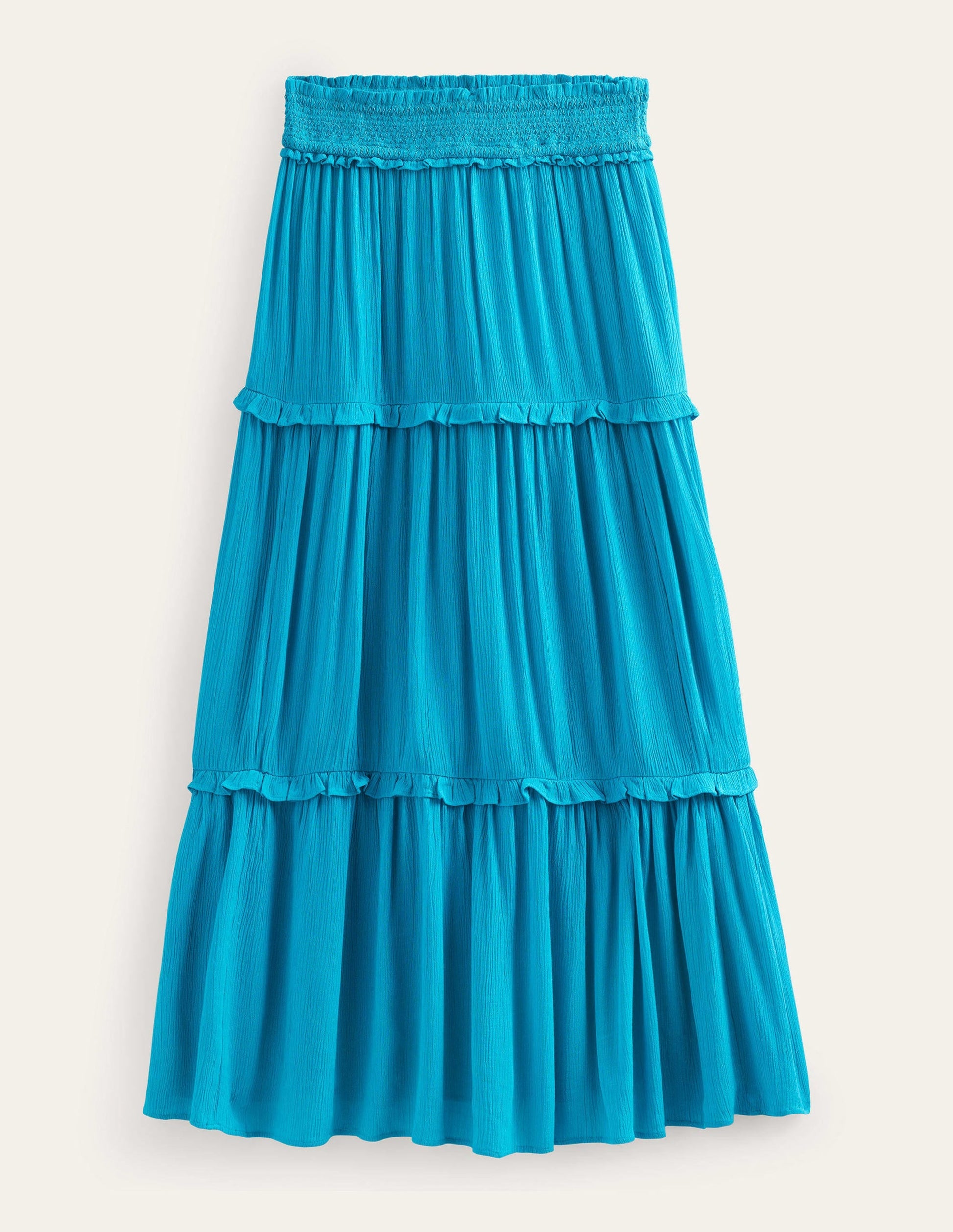 Smocked-Waist Holiday Skirt-Ultramarine-5