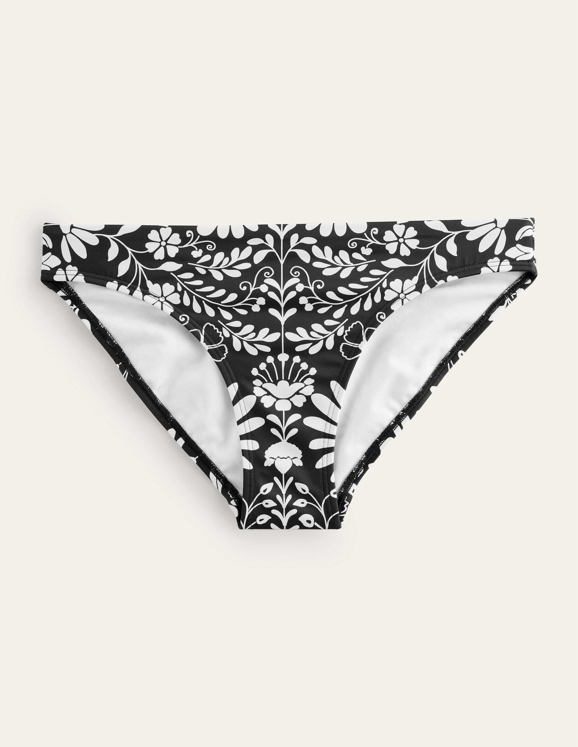 Classic Bikini Bottoms-Nero, Gardenia Sprig-5