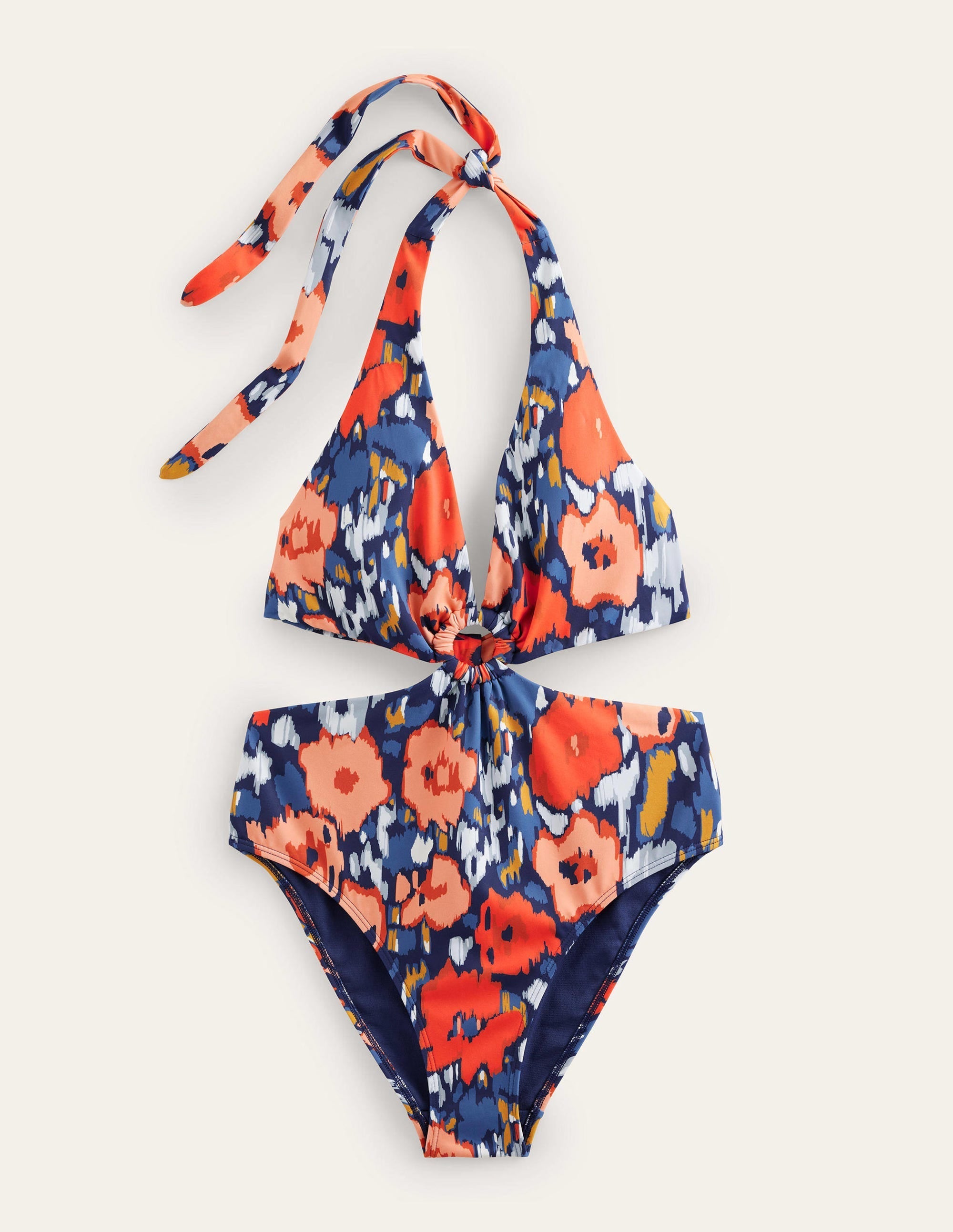 Resin Ring Swimsuit-Navy, Abstract Poppy - Image 6