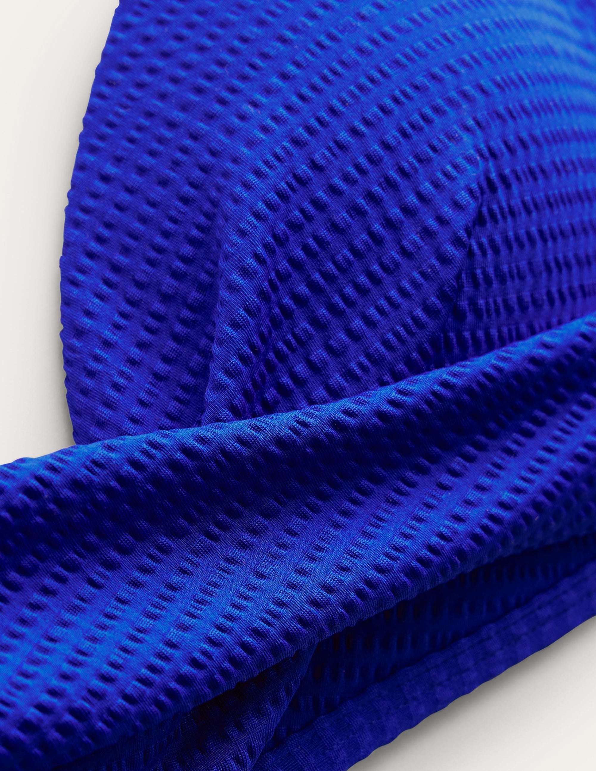 Capri Cup-size Bikini Top-Cobalt Blue, Seersucker - Image 6
