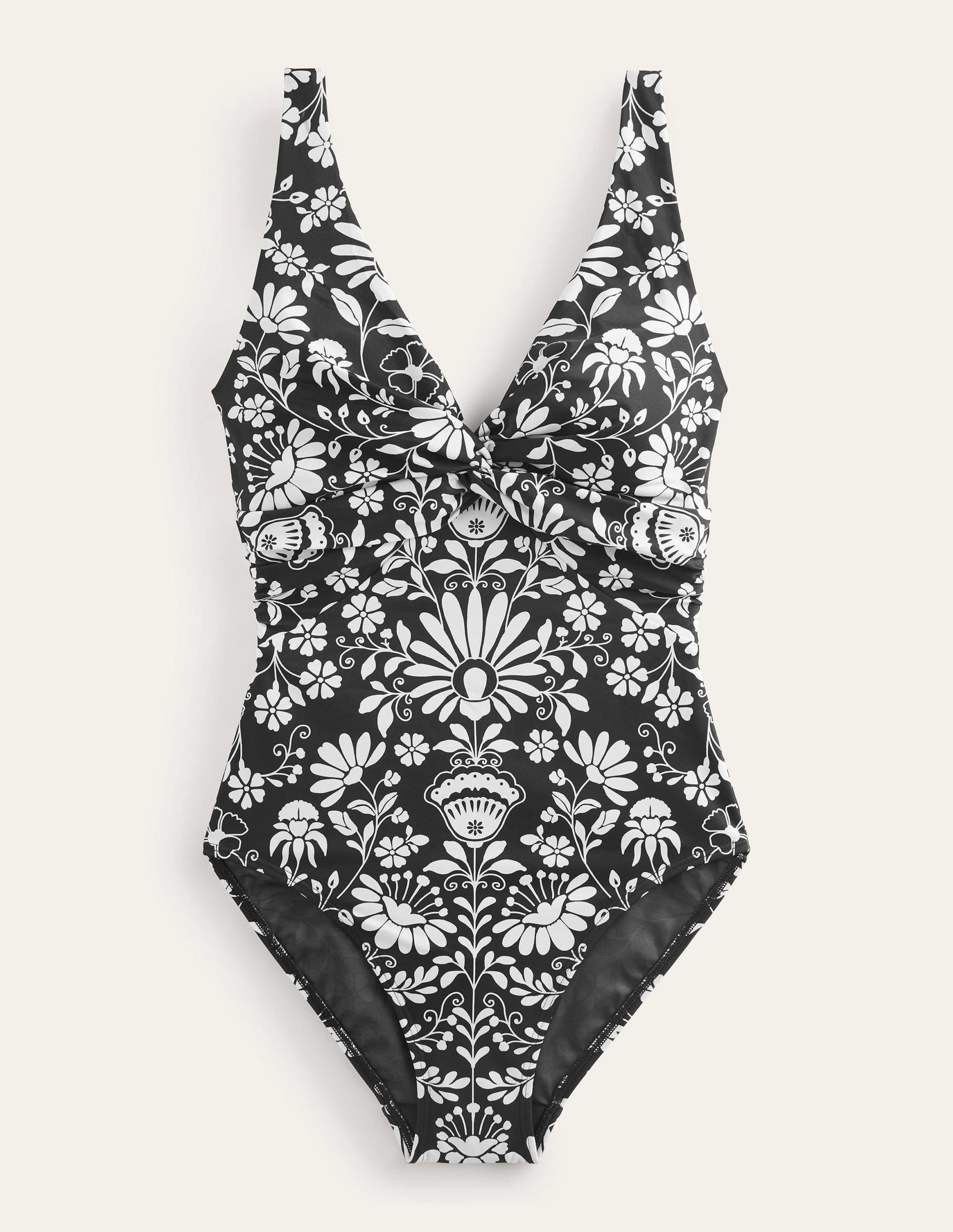 Twist Classic Swimsuit-Nero, Gardenia Sprig - Image 7