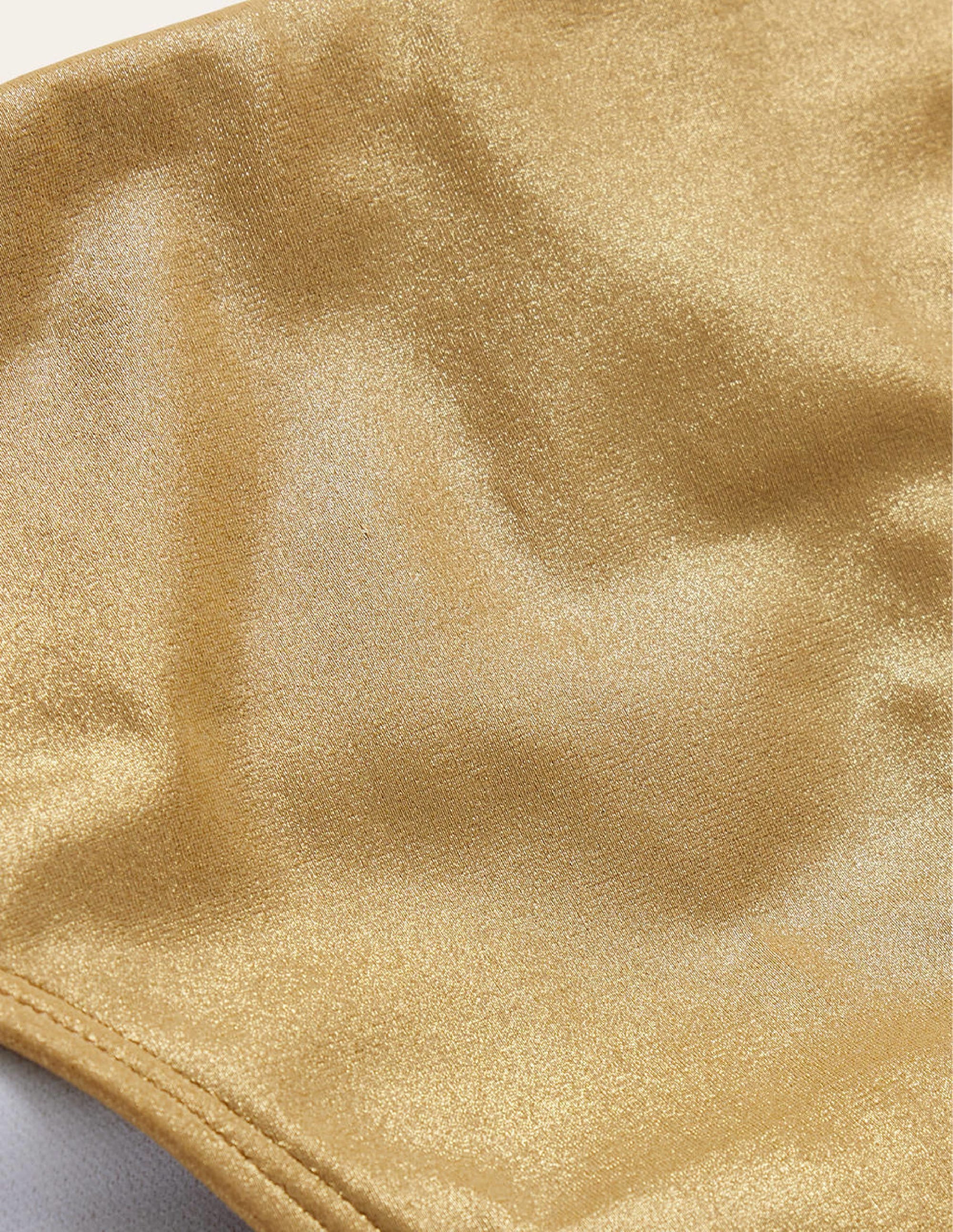 Arezzo Texture Bikini Bottoms-Gold Lame - Image 7