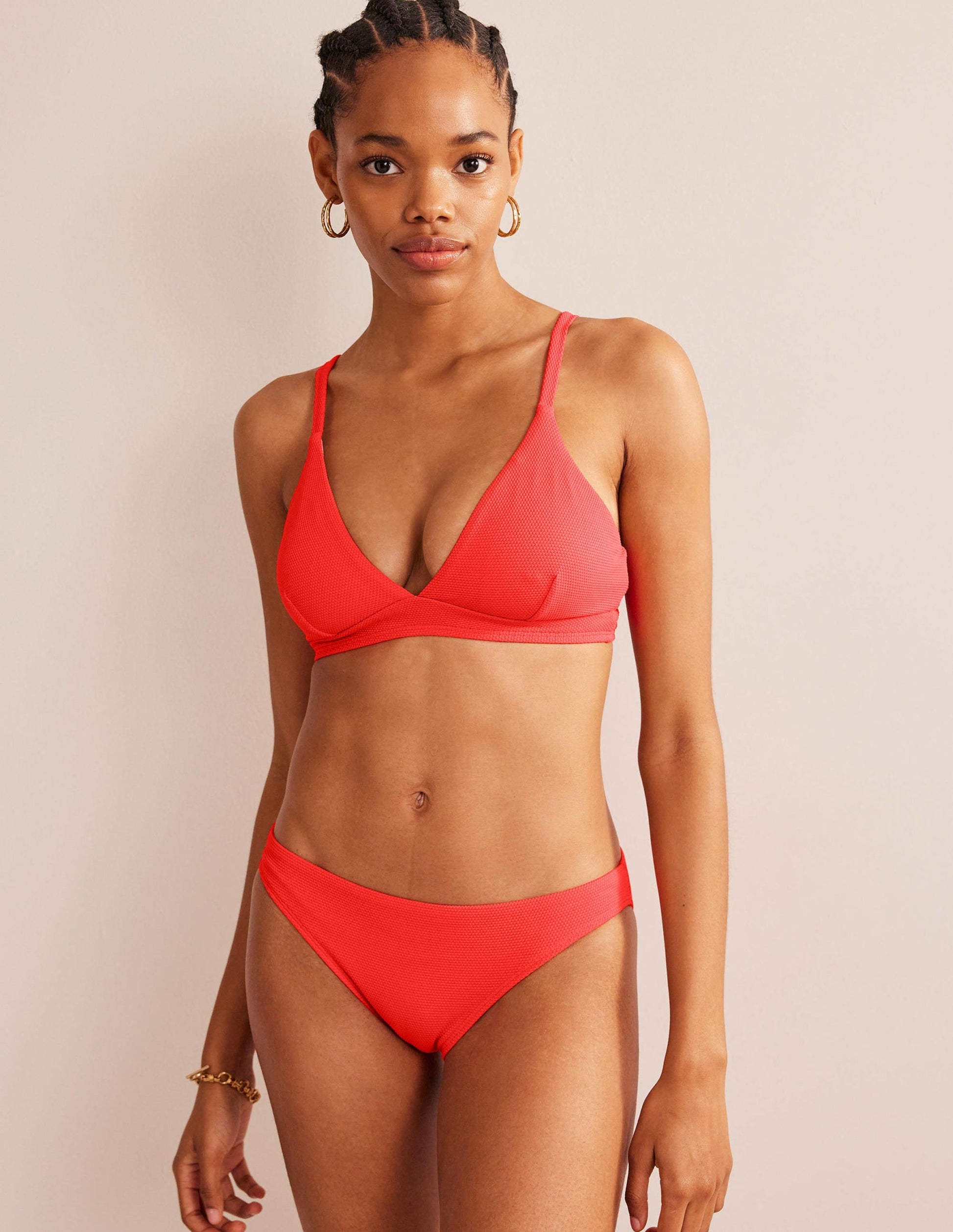 Arezzo Texture Bikini Bottoms-Coral Texture-1