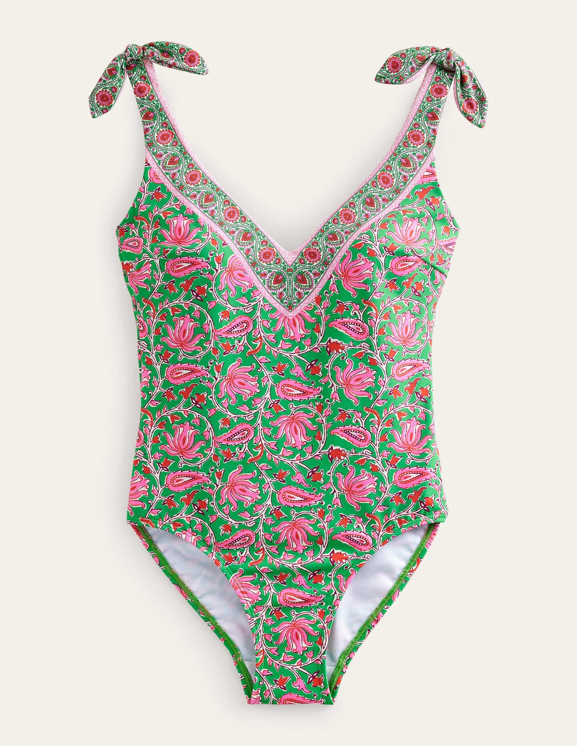 Bow Shoulder Swimsuit-Lime, Botanic Vine-7