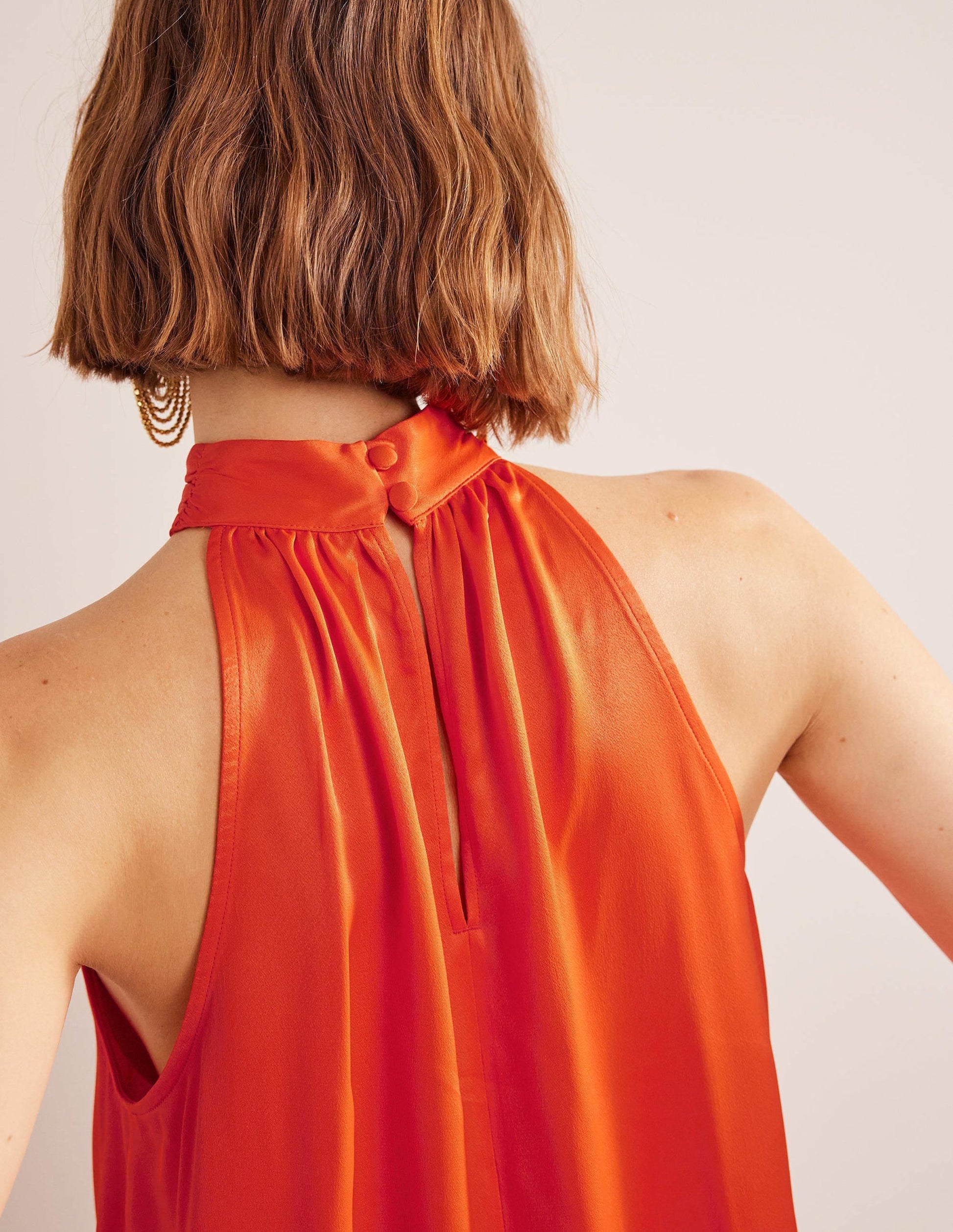 Satin Cutaway Top-Cherry Tomato-2