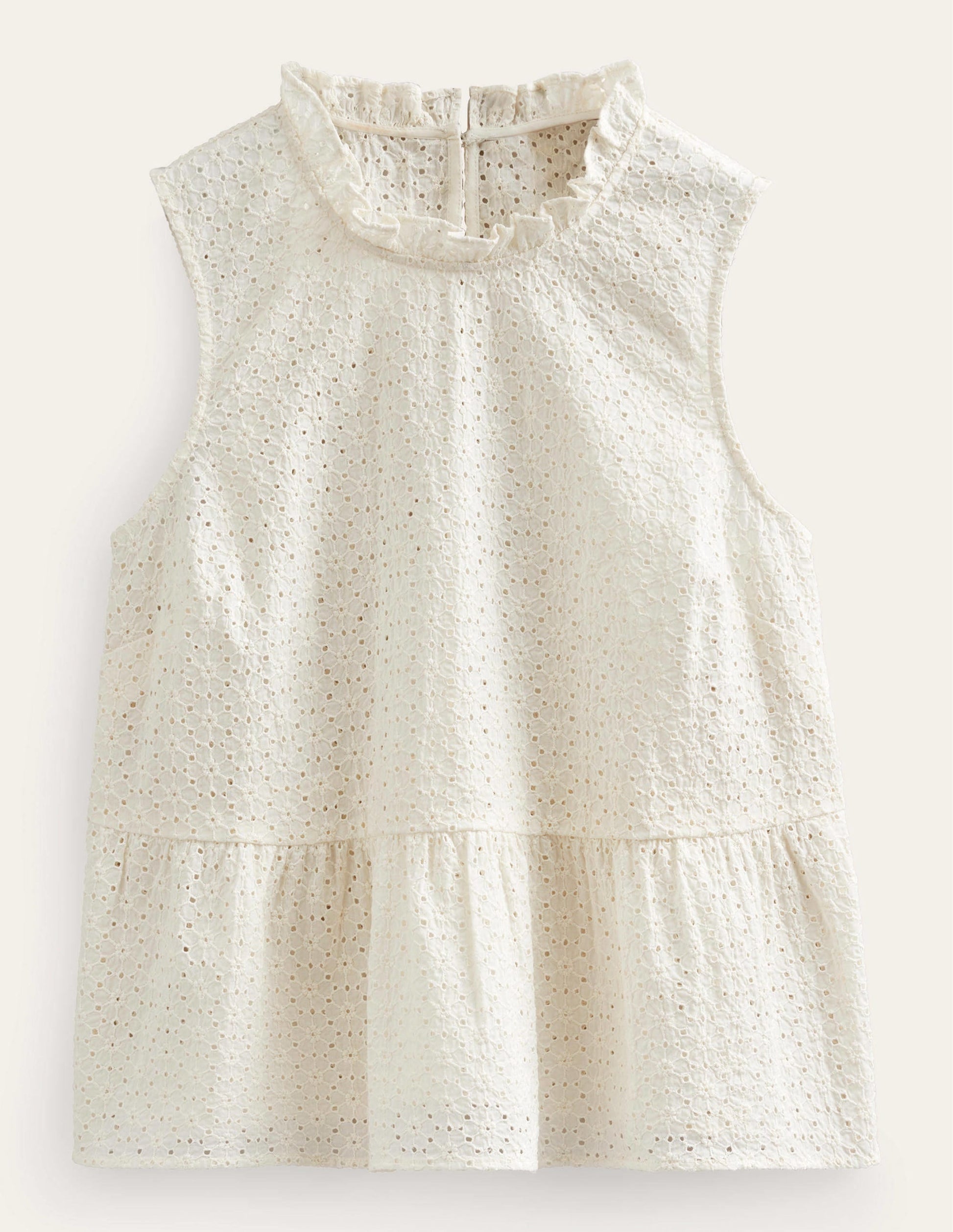 Broderie Peplum Top-Ivory-7