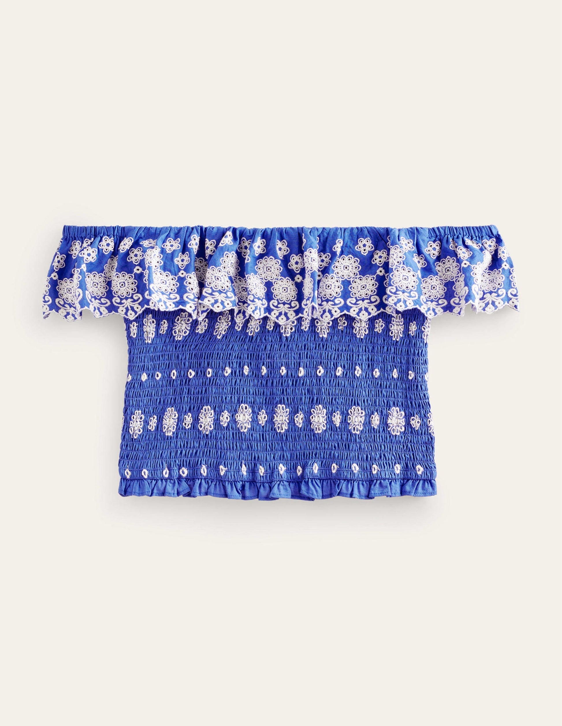 Off Shoulder Broderie Top-Island Sapphire-5
