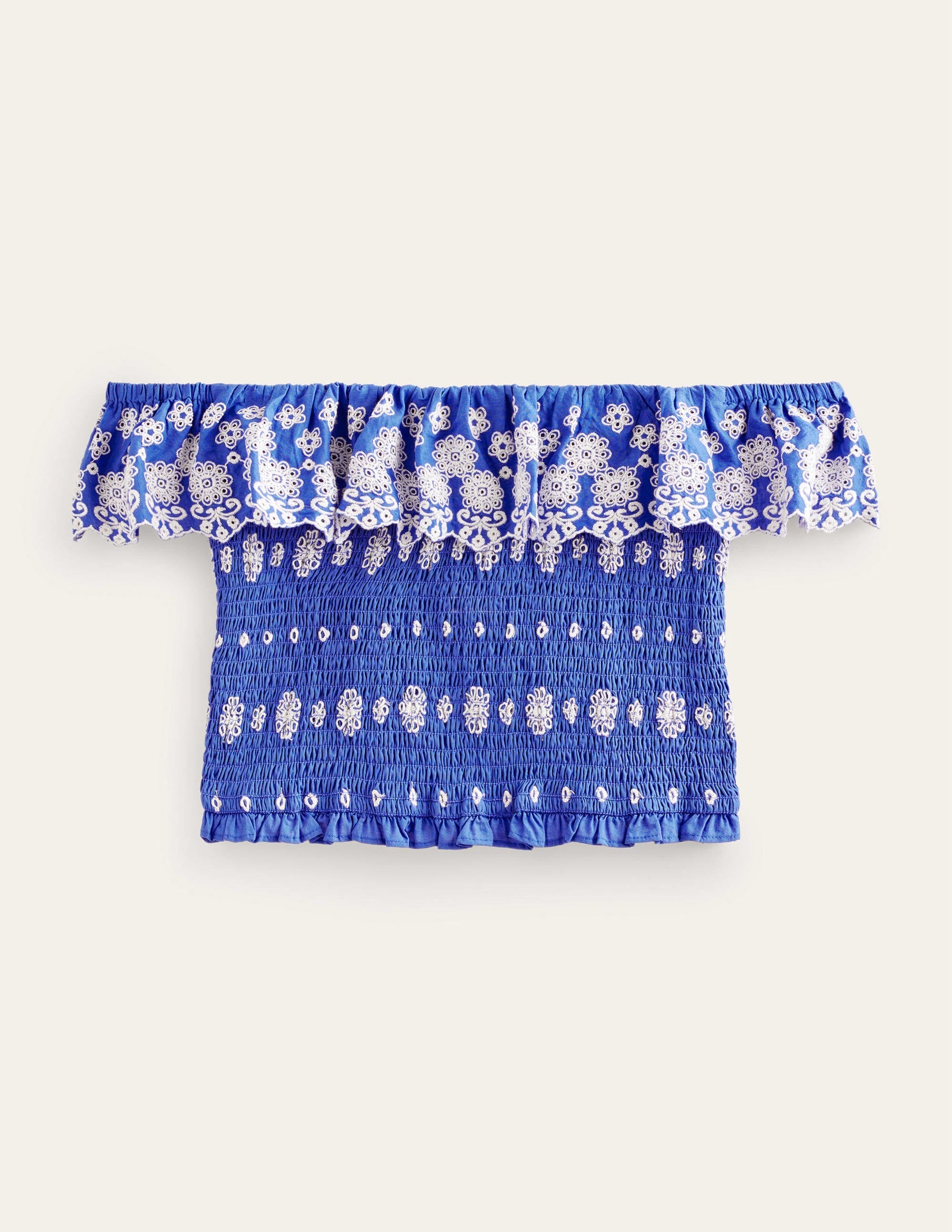 Off Shoulder Broderie Top-Island Sapphire - Image 5