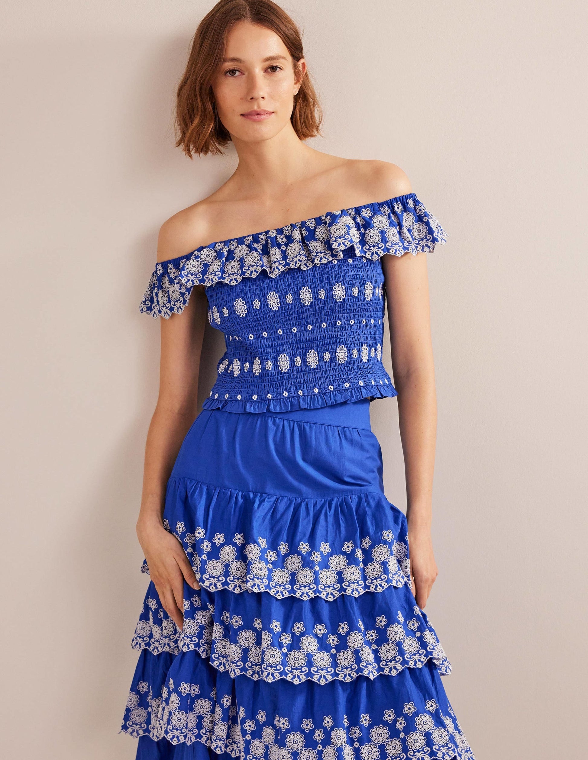 Off Shoulder Broderie Top-Island Sapphire-4