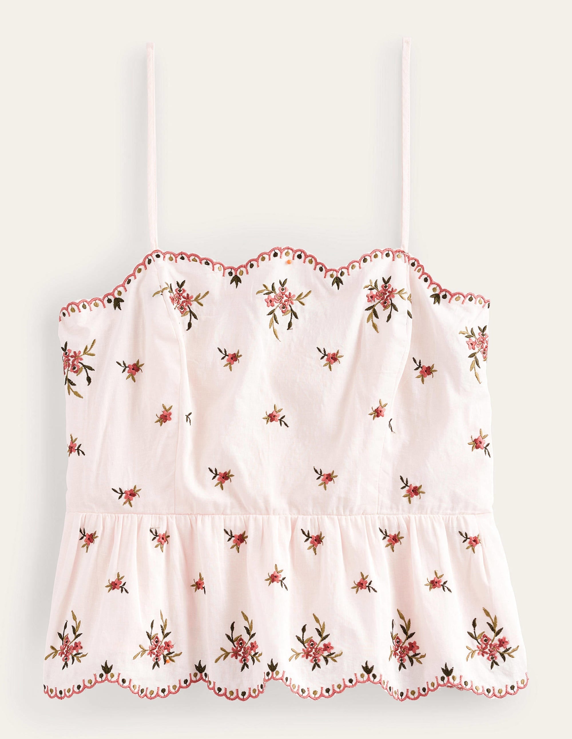 Embroidered Peplum Top-Floral Embroidery - Image 6