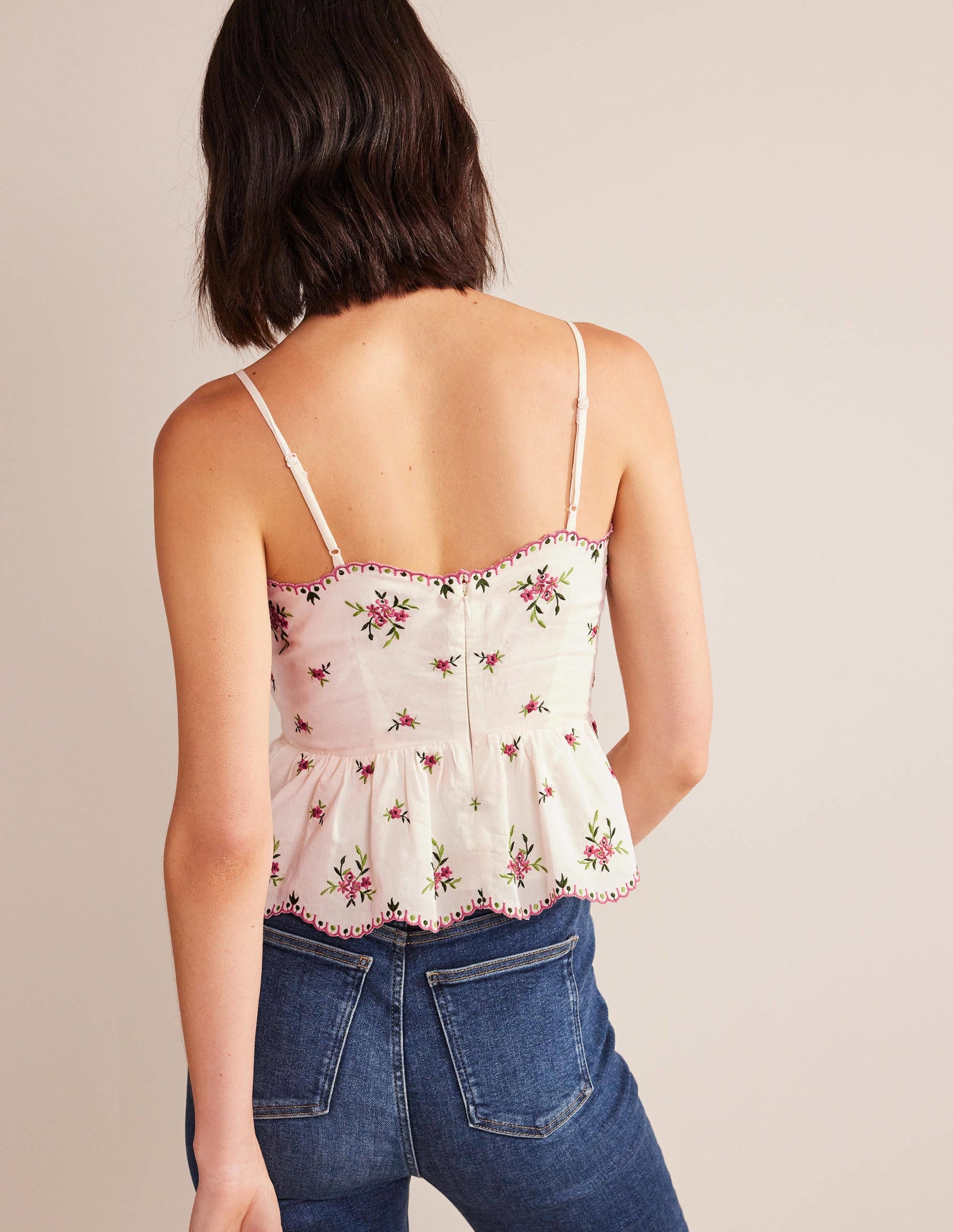 Embroidered Peplum Top-Floral Embroidery-3