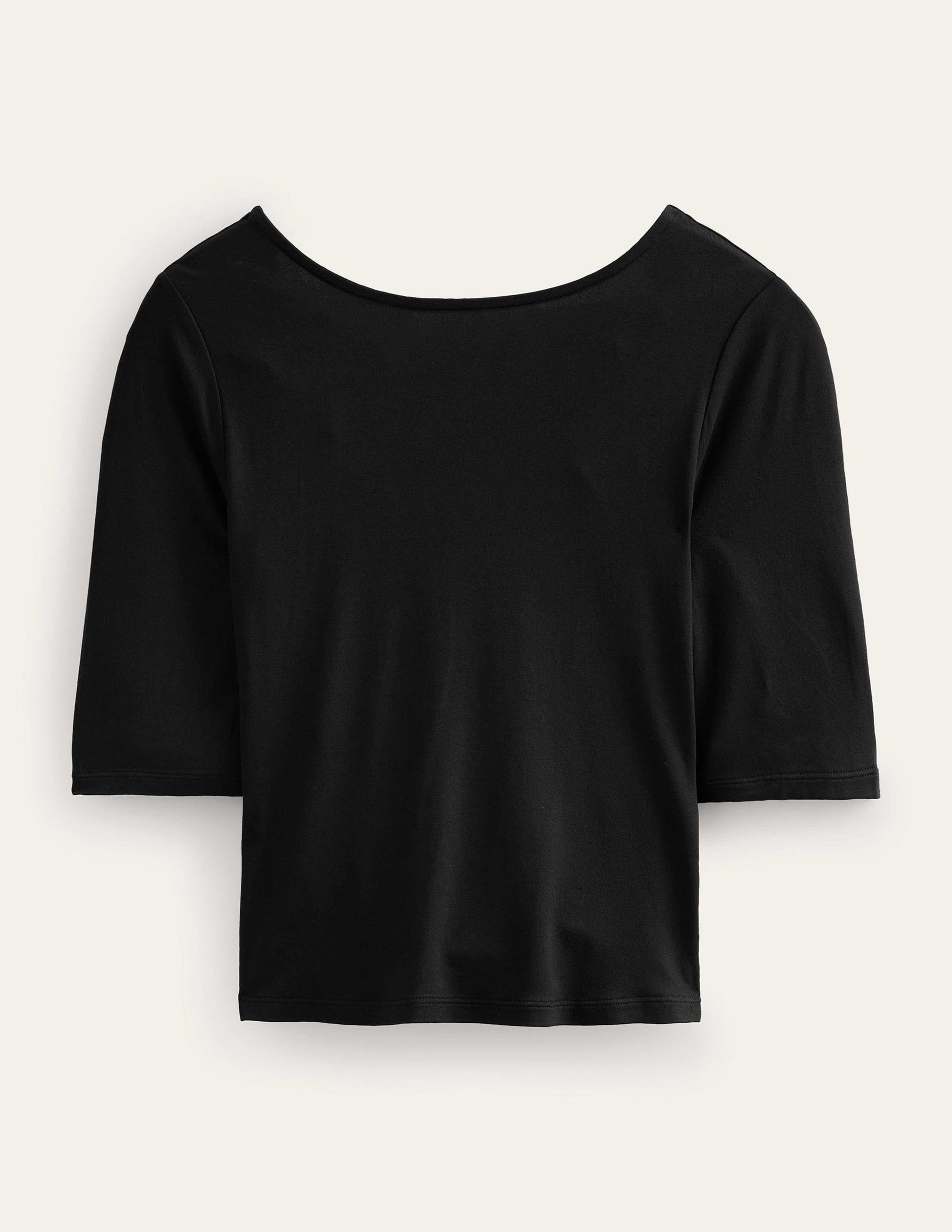 Wrap Back Jersey Top-Black-5