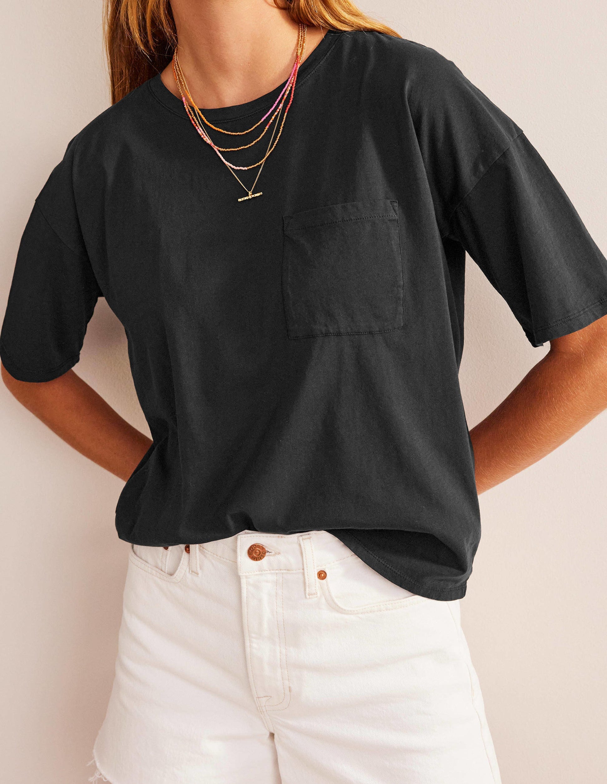 Oversized Washed T-Shirt-Black-4