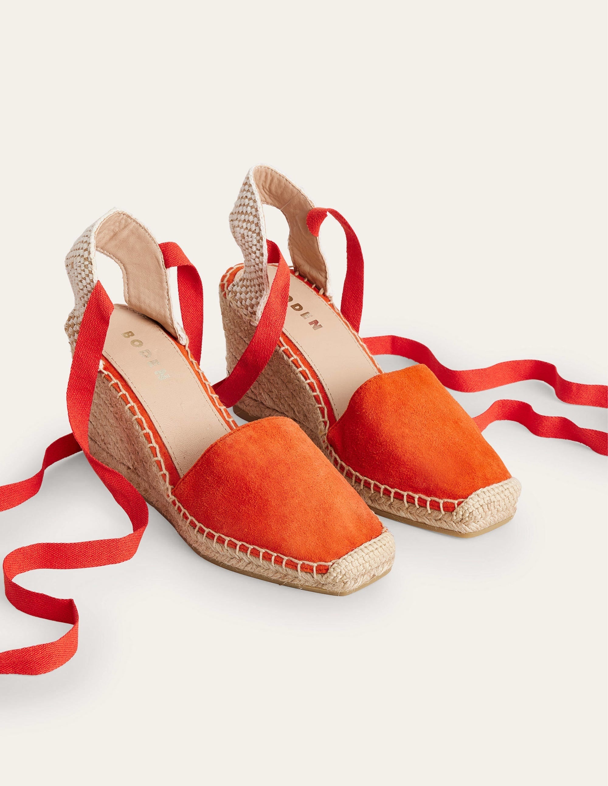 Esme Espadrille Wedges-Vermillon Red - Image 2