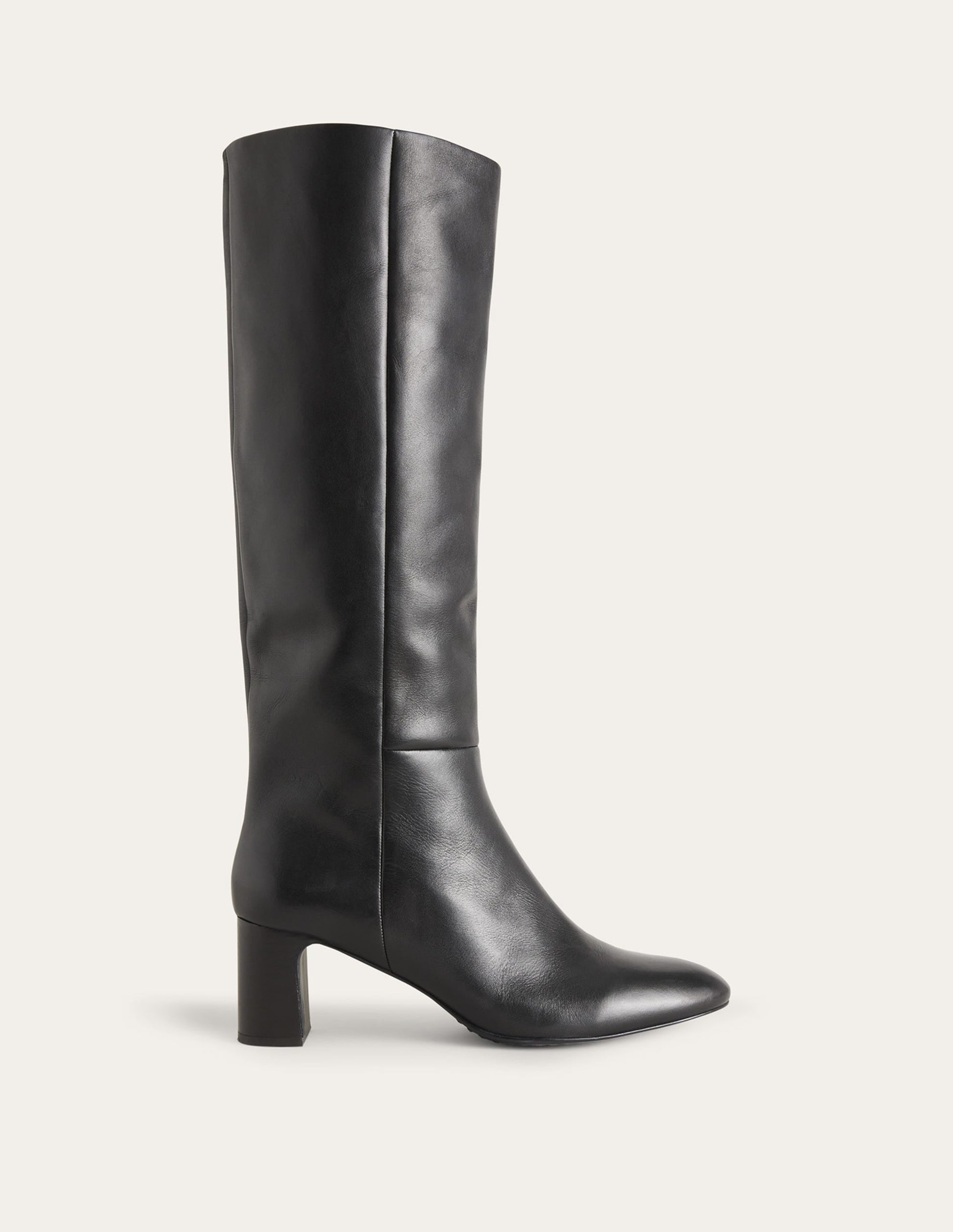 Erica Knee High Leather Boots-Black Leather-1