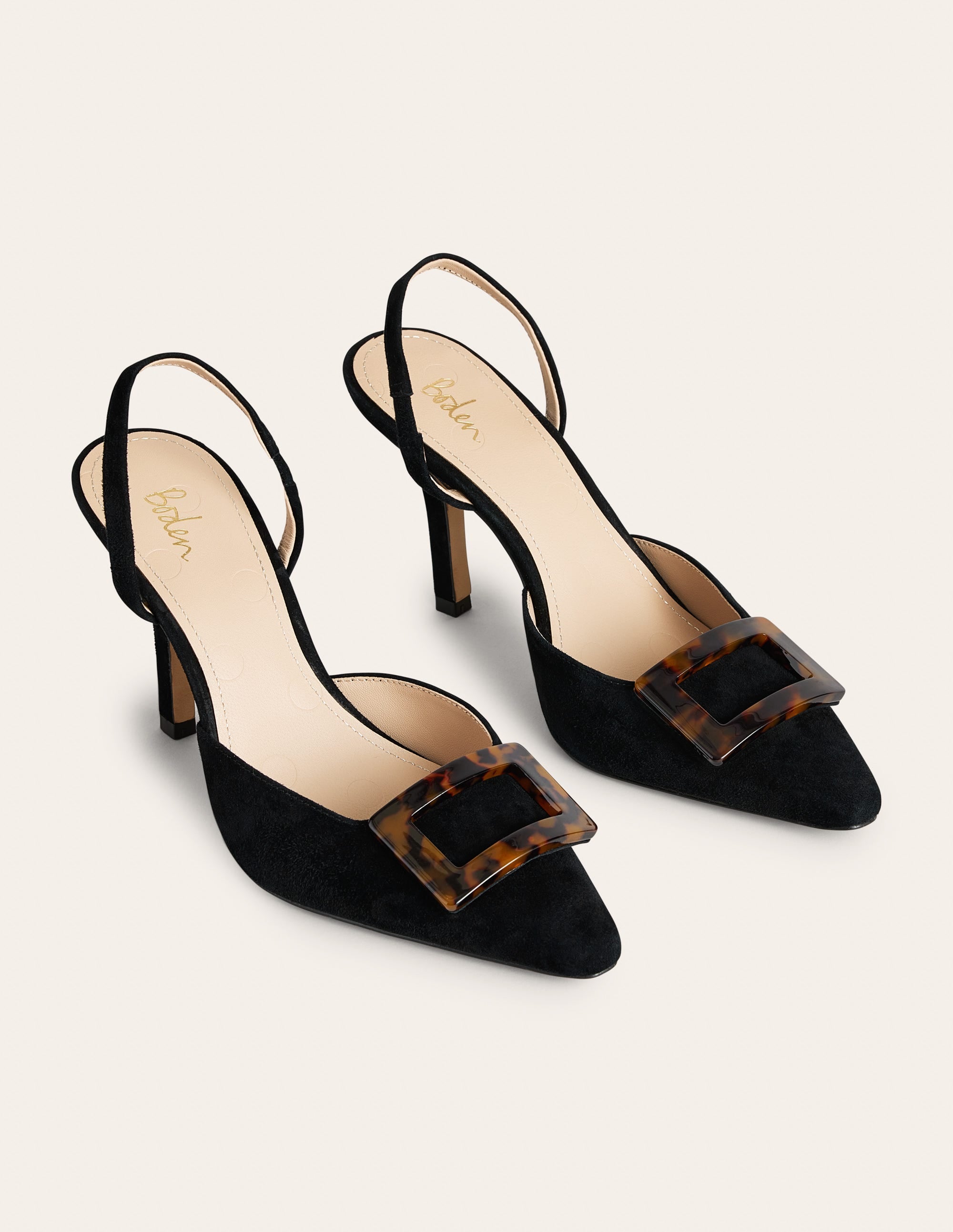 Trim Detail Slingback Courts-Black - Image 2