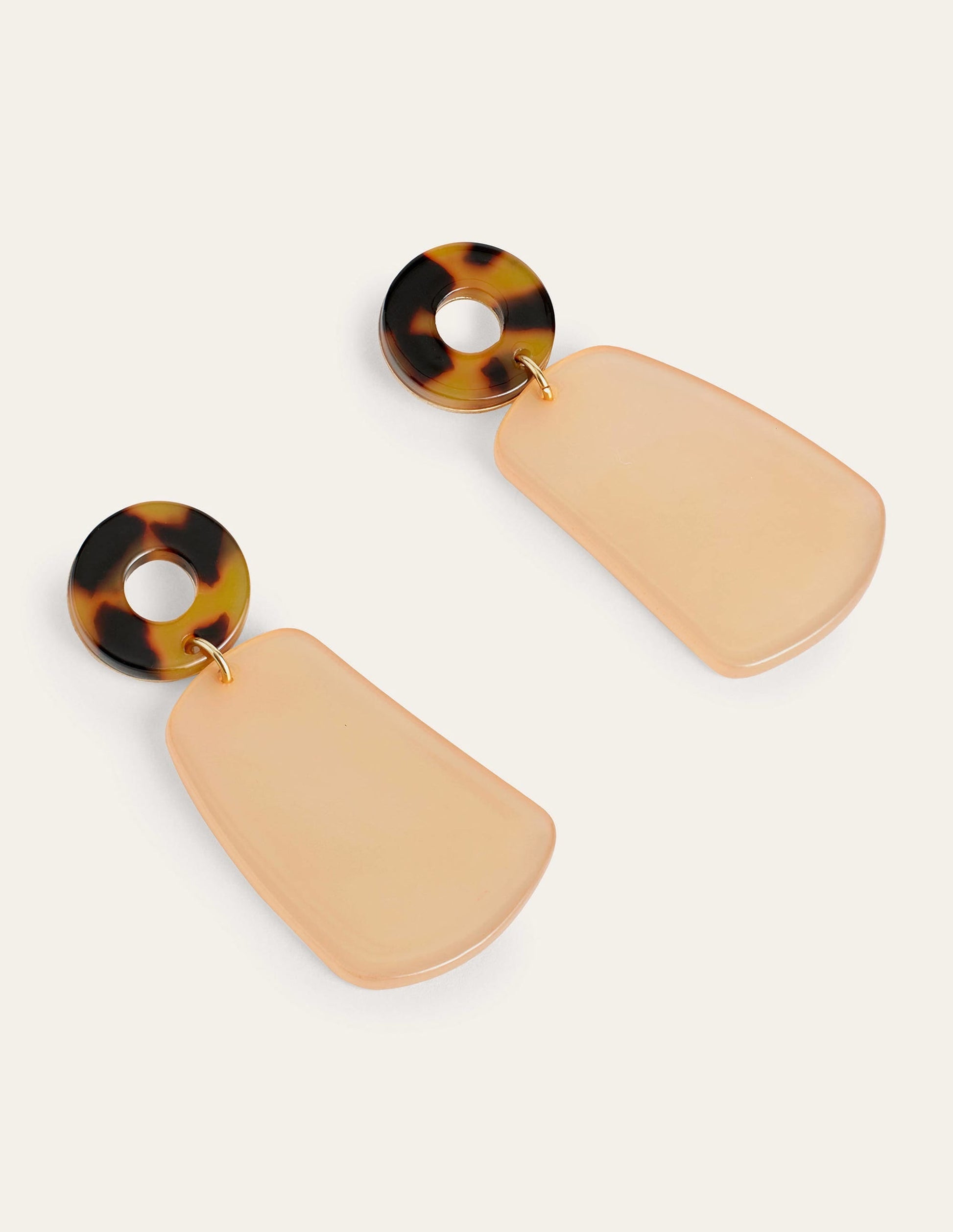 Resin Drop Earrings-Tortoise-1