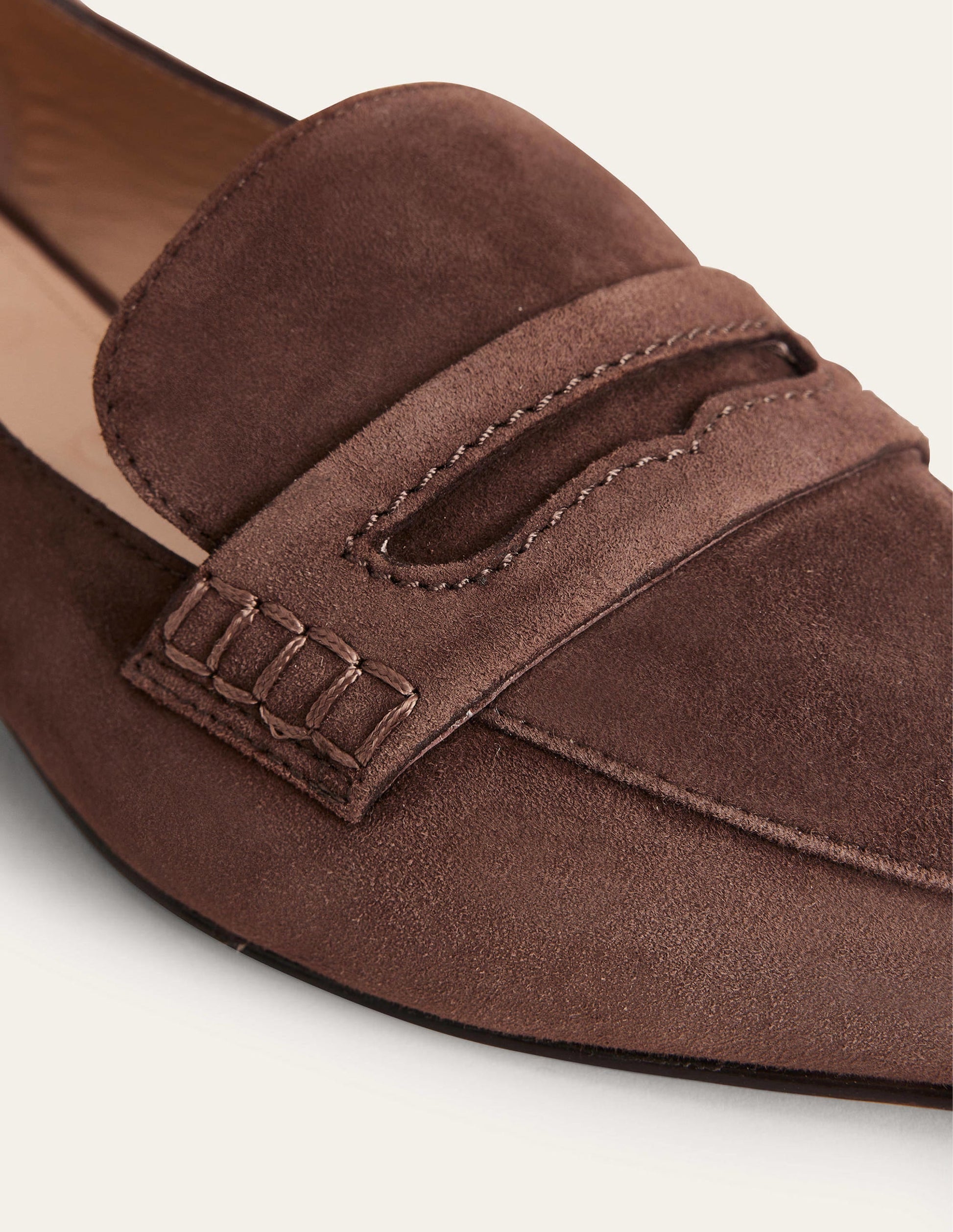 Pointed Toe Penny Loafers-Chocolate Suede-3
