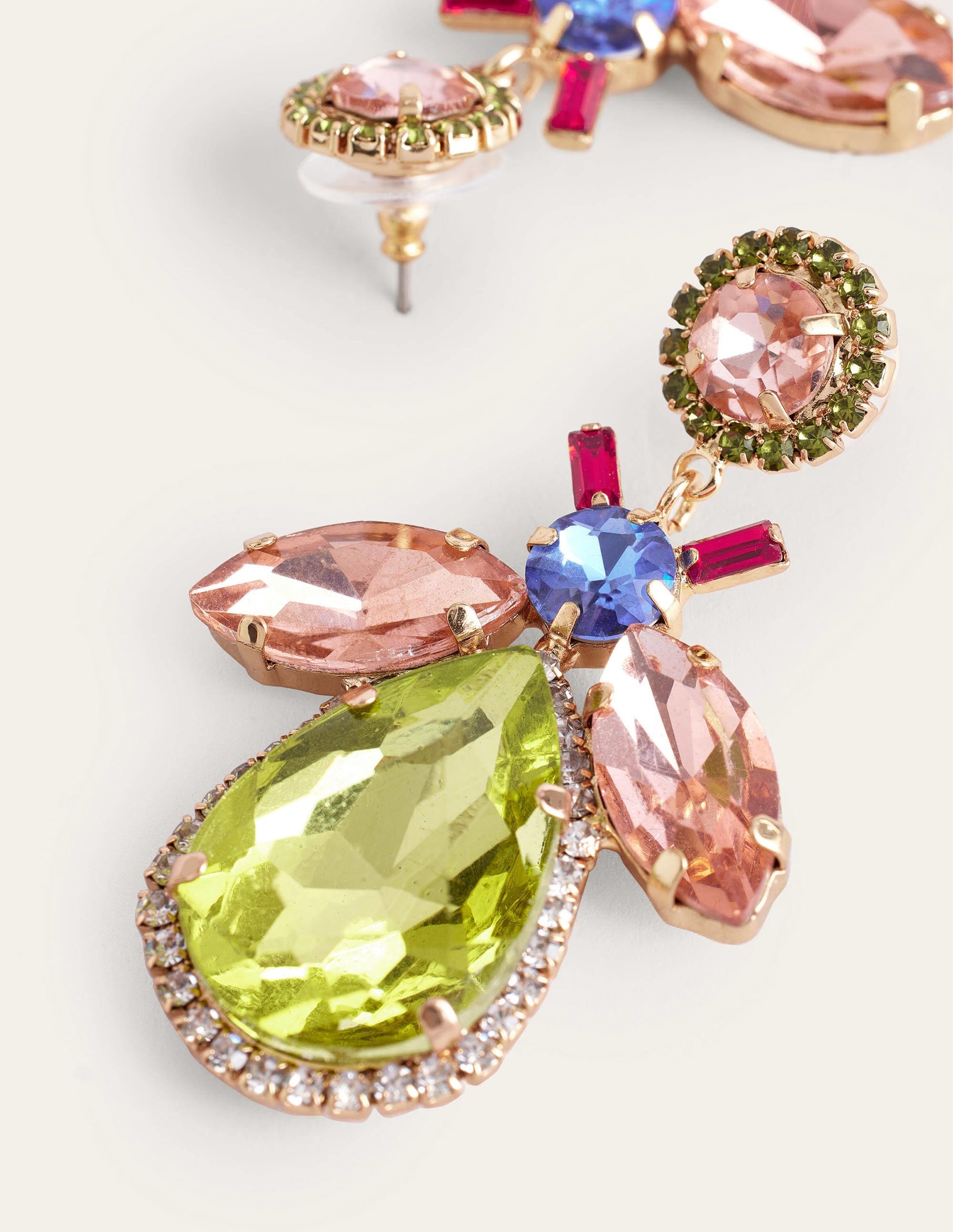 Embellished Bee Earrings-Pink & Green - Image 3