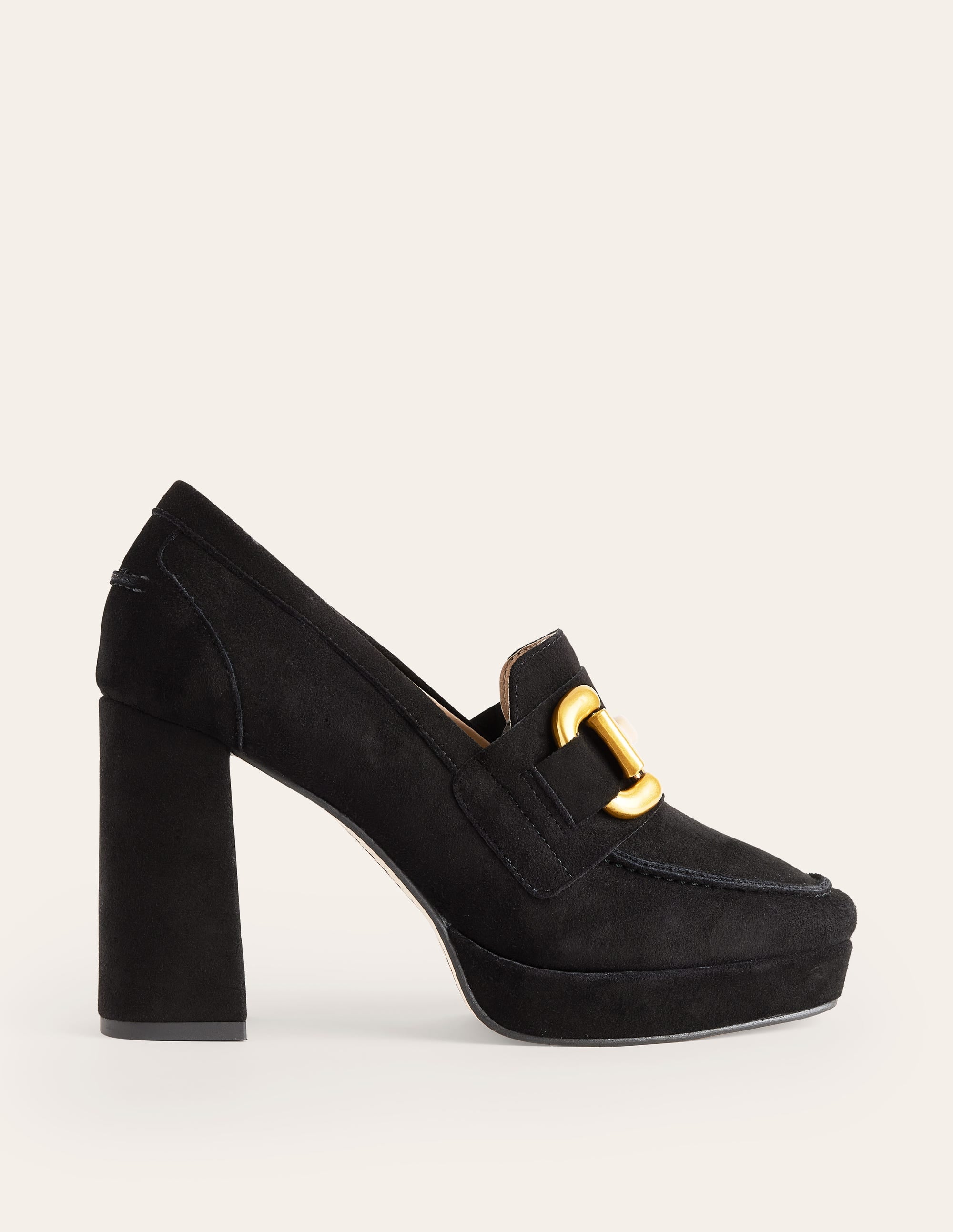 Iris Platform Snaffle Loafers-Black Suede - Image 2