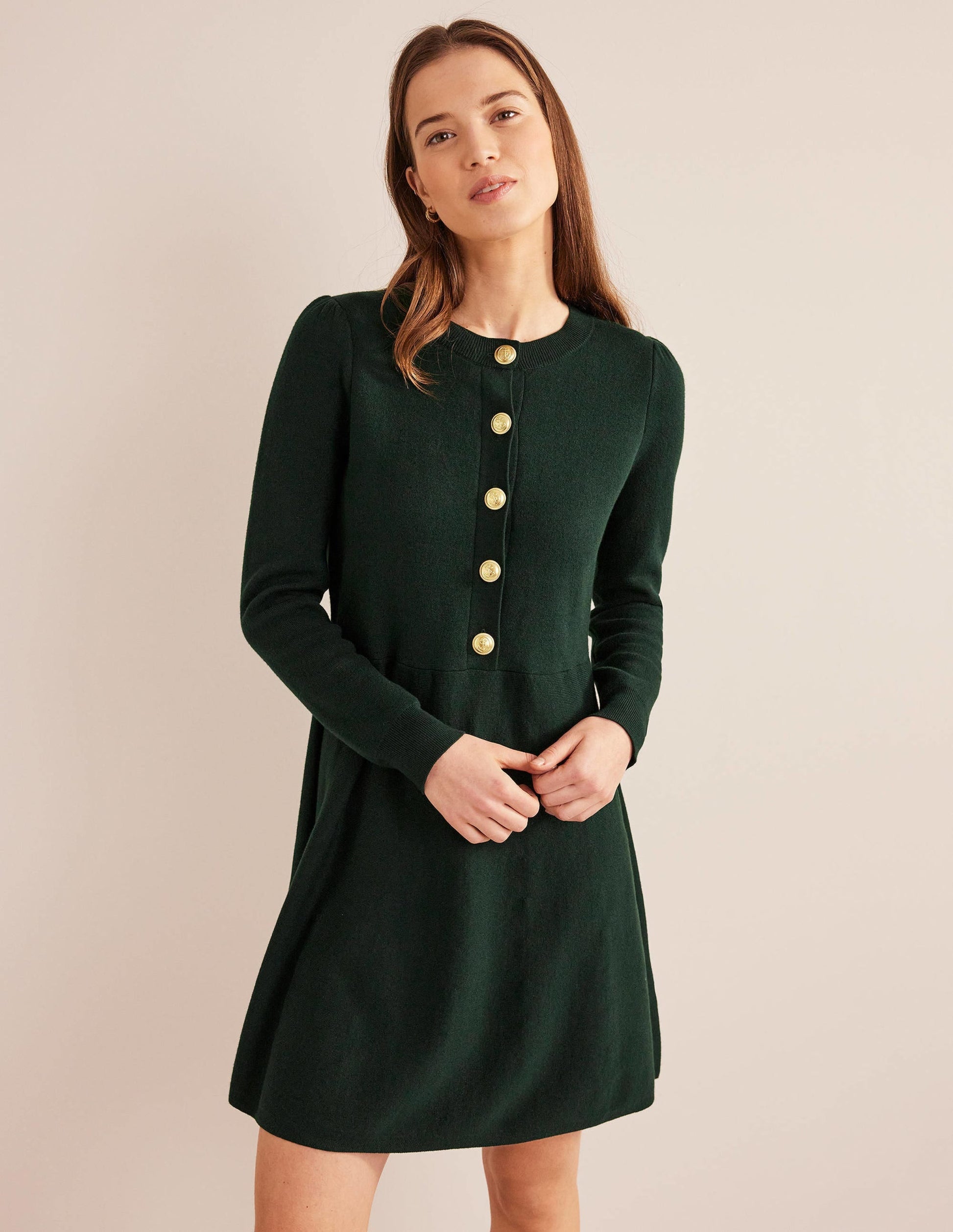 Relaxed Knitted Mini Dress-Cavolo Nero-1