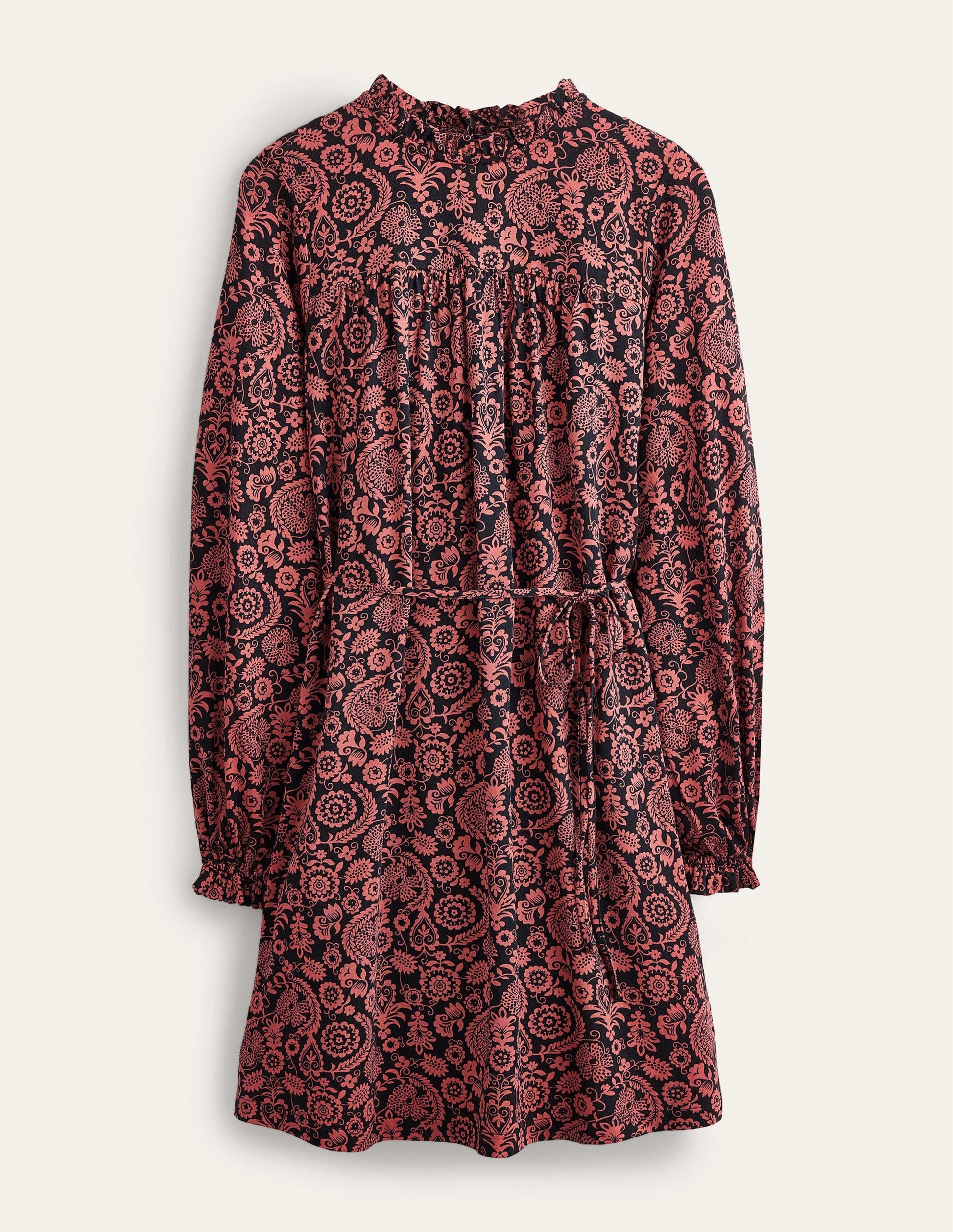 Easy Yoke Mini Jersey Dress-Faded Rose, Tropic Charm-6