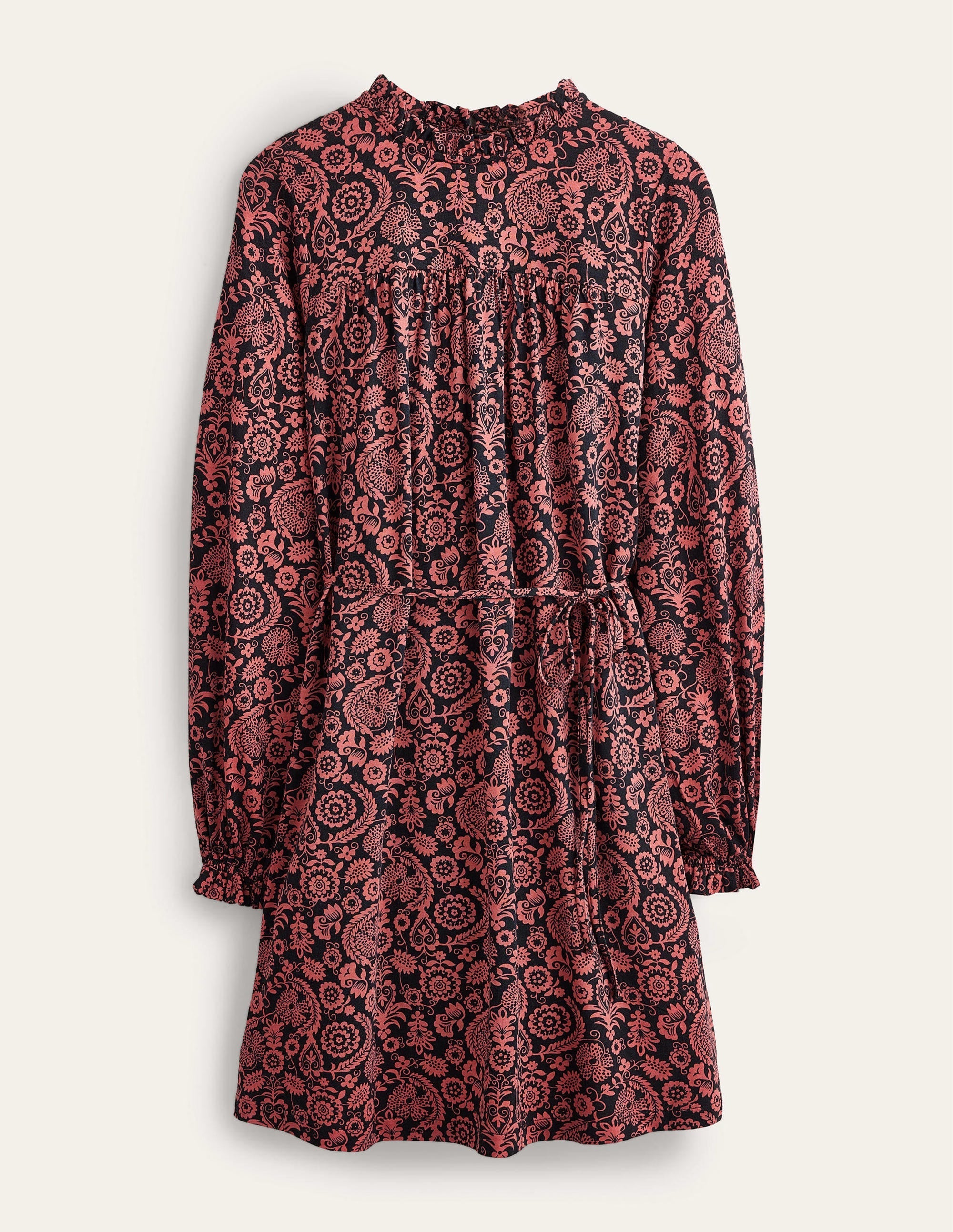 Easy Yoke Mini Jersey Dress-Faded Rose, Tropic Charm - Image 6