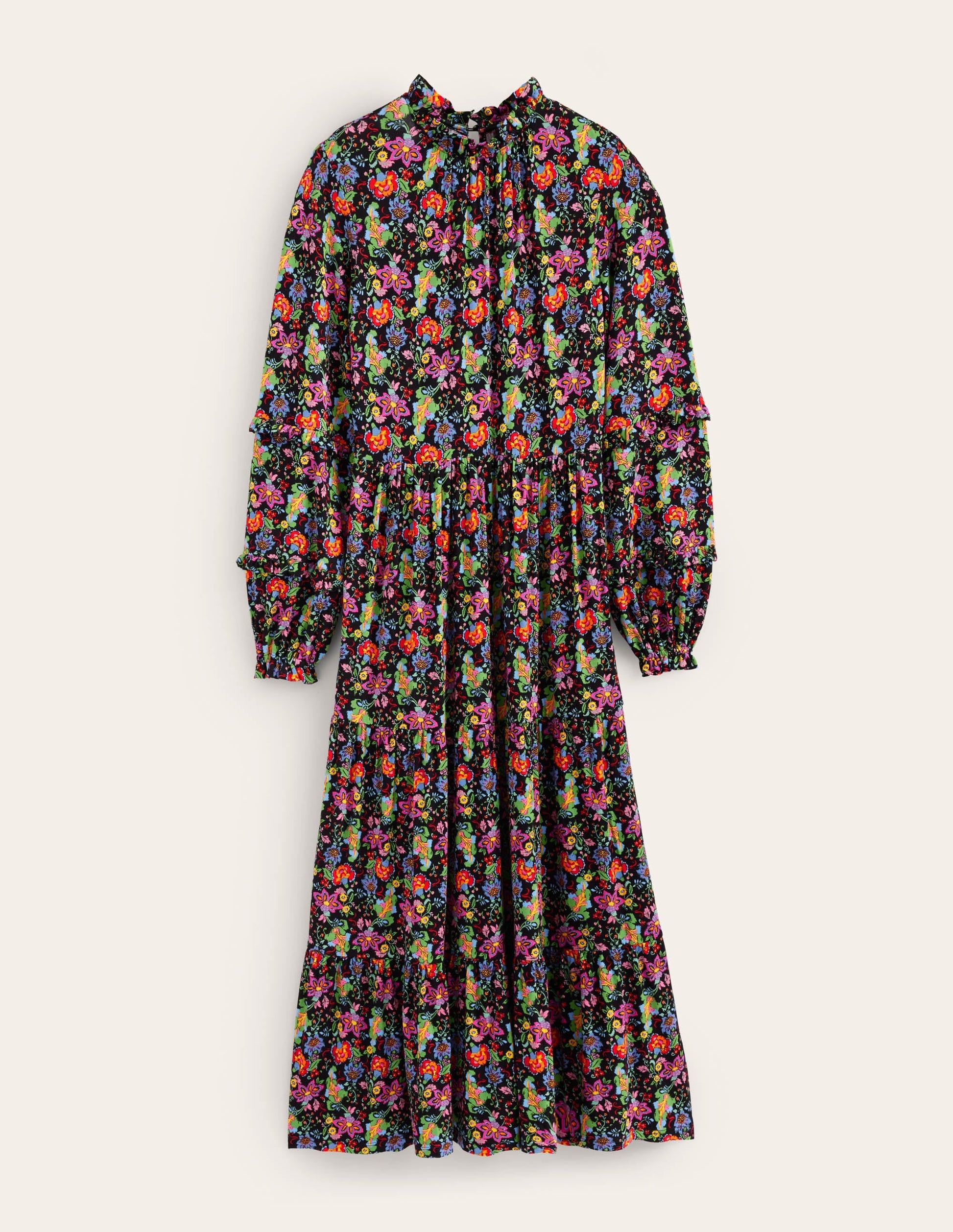 Tier Insert Midi Jersey Dress-Multi, Carnation Garden-6