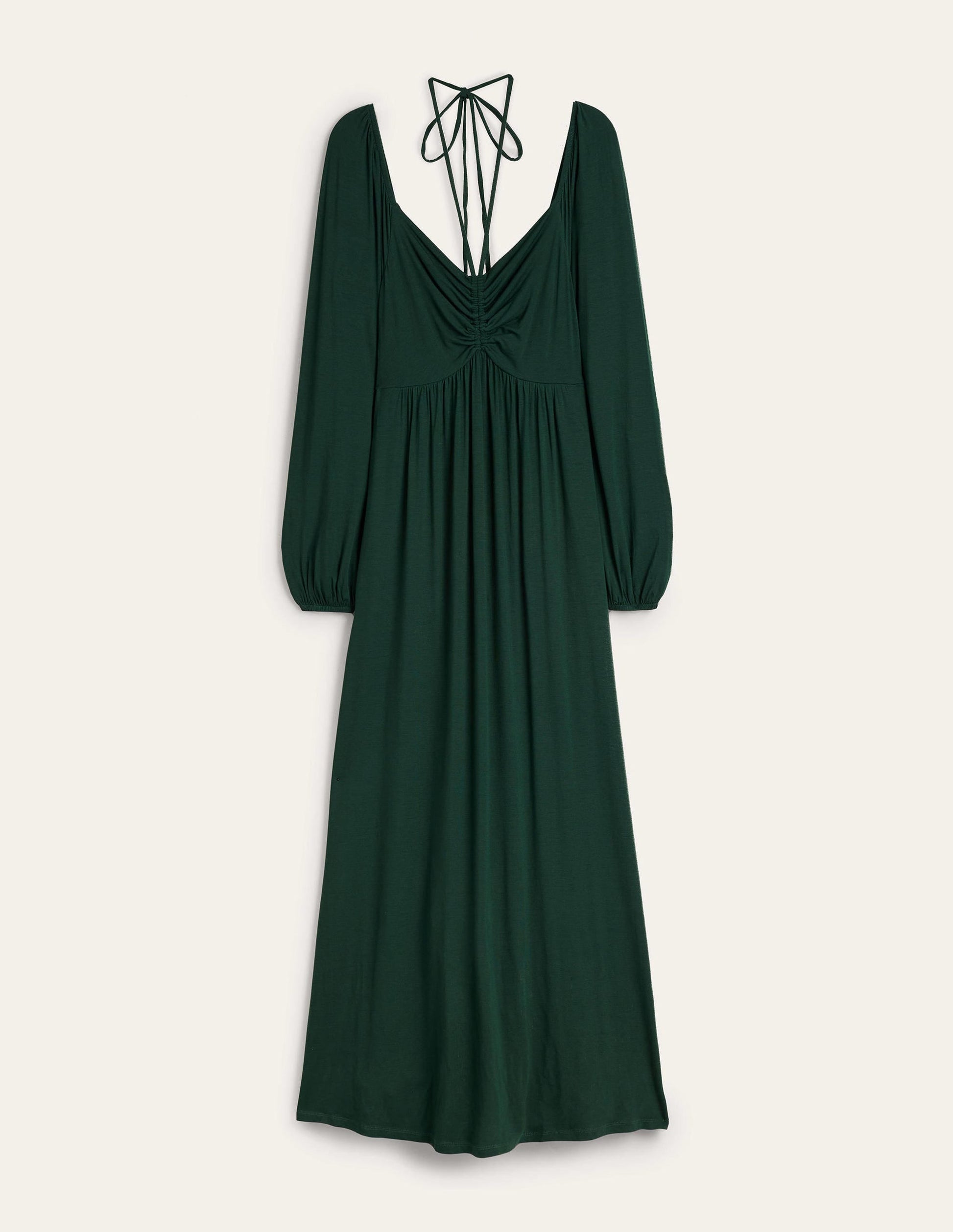 Tie Detail Jersey Maxi Dress-Cavolo Nero-6