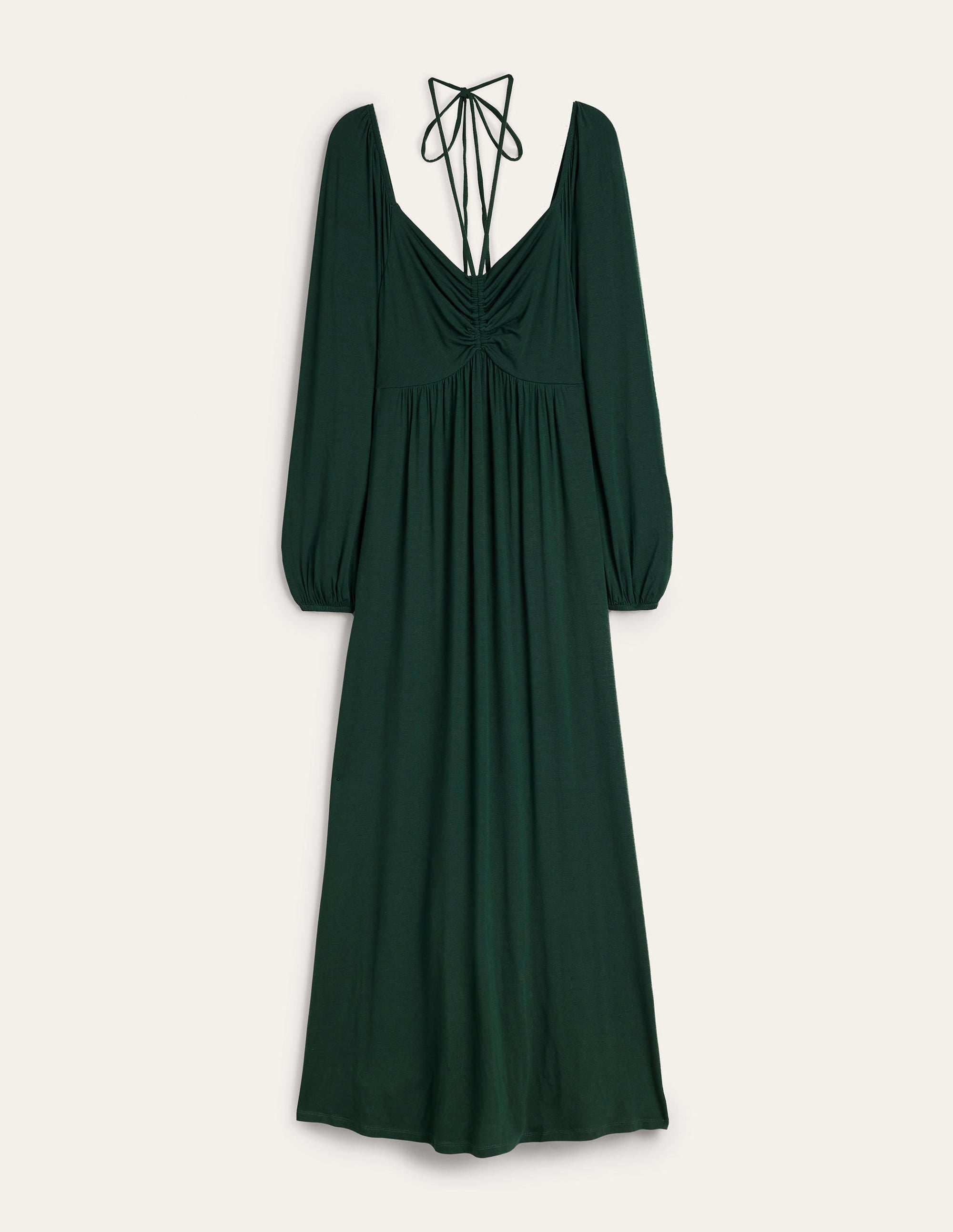Tie Detail Jersey Maxi Dress-Cavolo Nero - Image 6