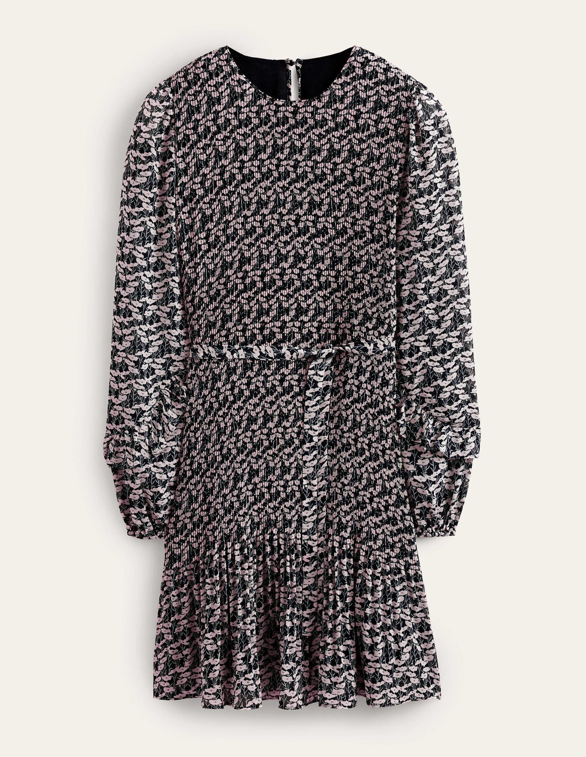 Plisse Mini Dress-French Navy, Poppy Vine - Image 6