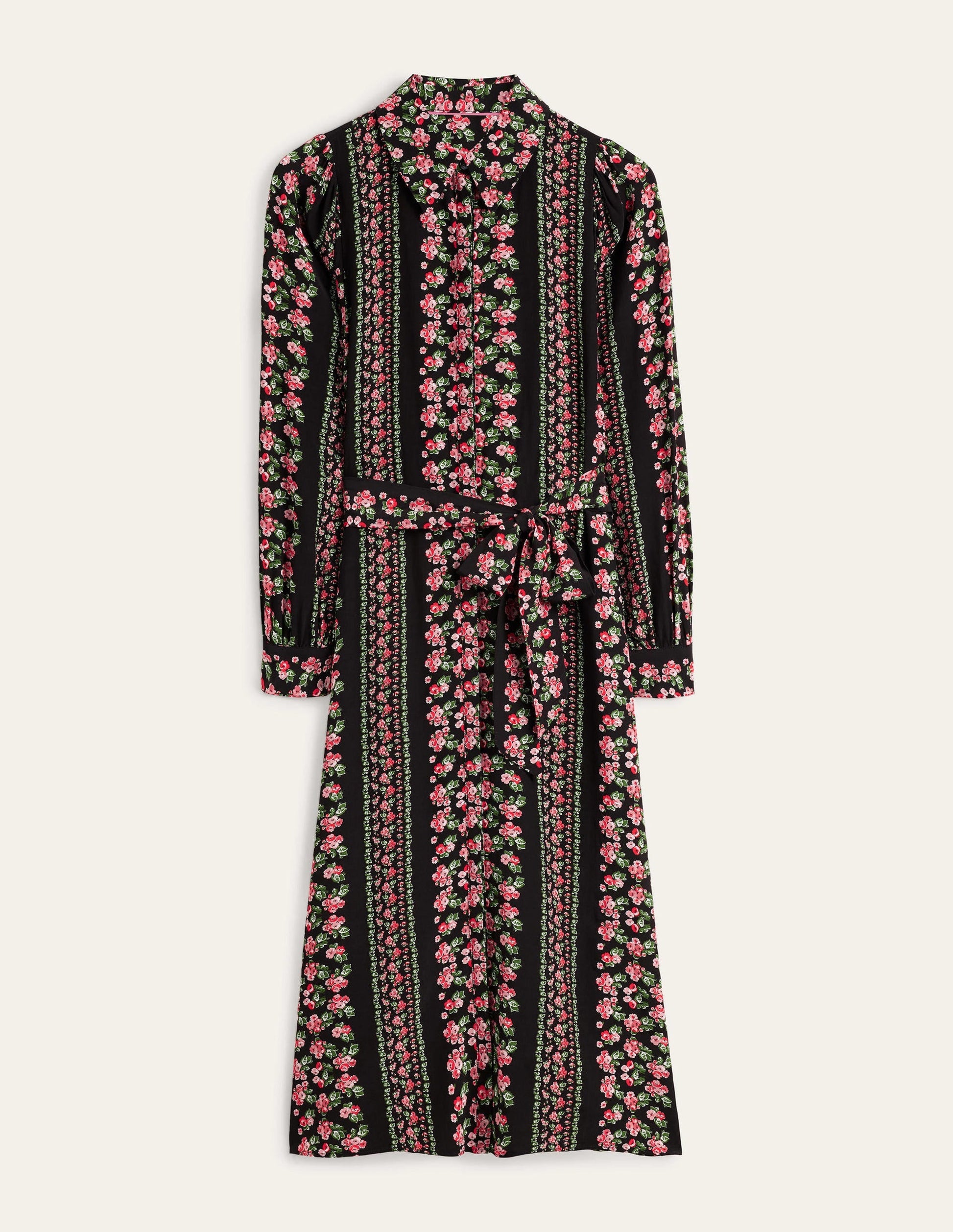 Midi Shirt Dress-Black Diamond Rose-6