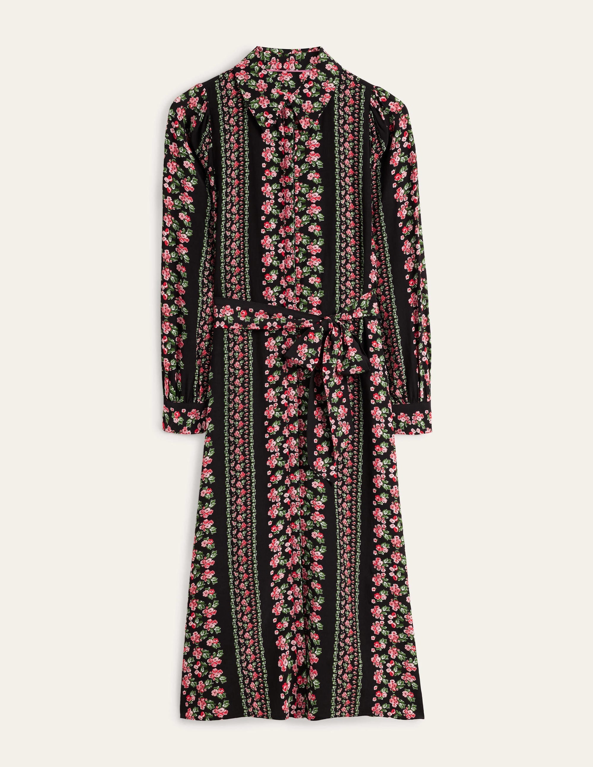 Midi Shirt Dress-Black Diamond Rose - Image 6