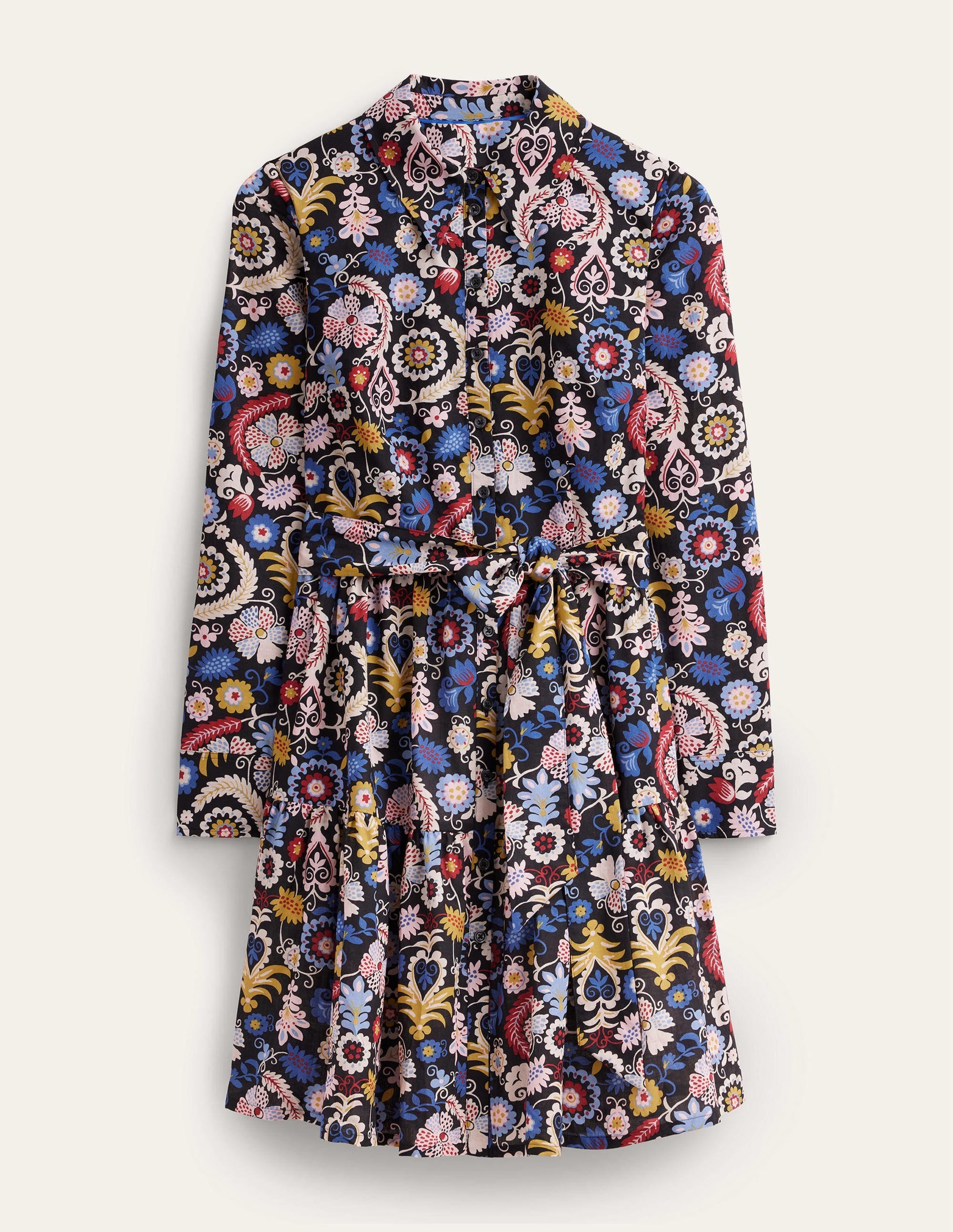 Tiered Cotton Mini Shirt Dress-Multi, Tropic Charm - Image 5