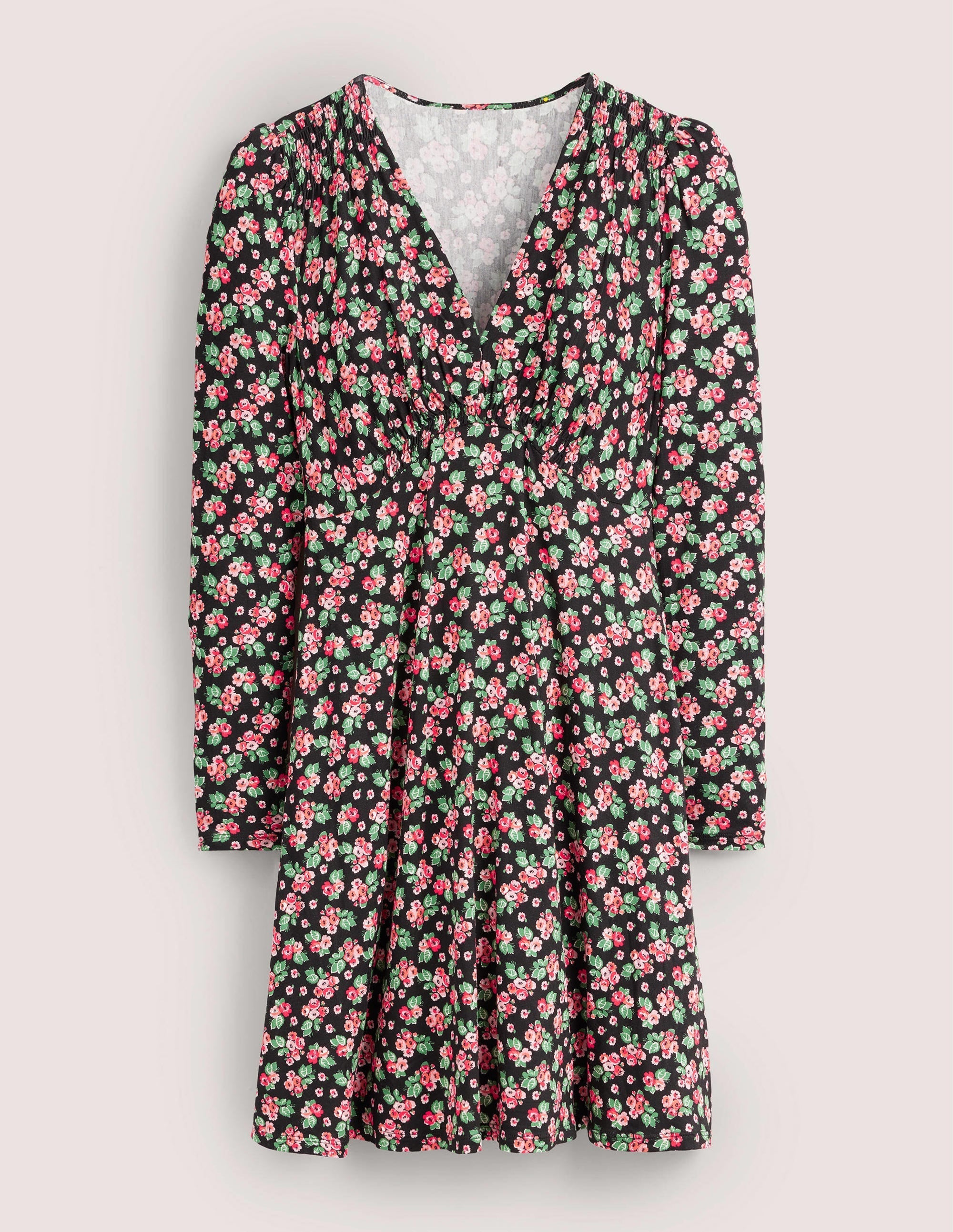 Jersey Mini Tea Dress-Black, Diamond Rose - Image 5