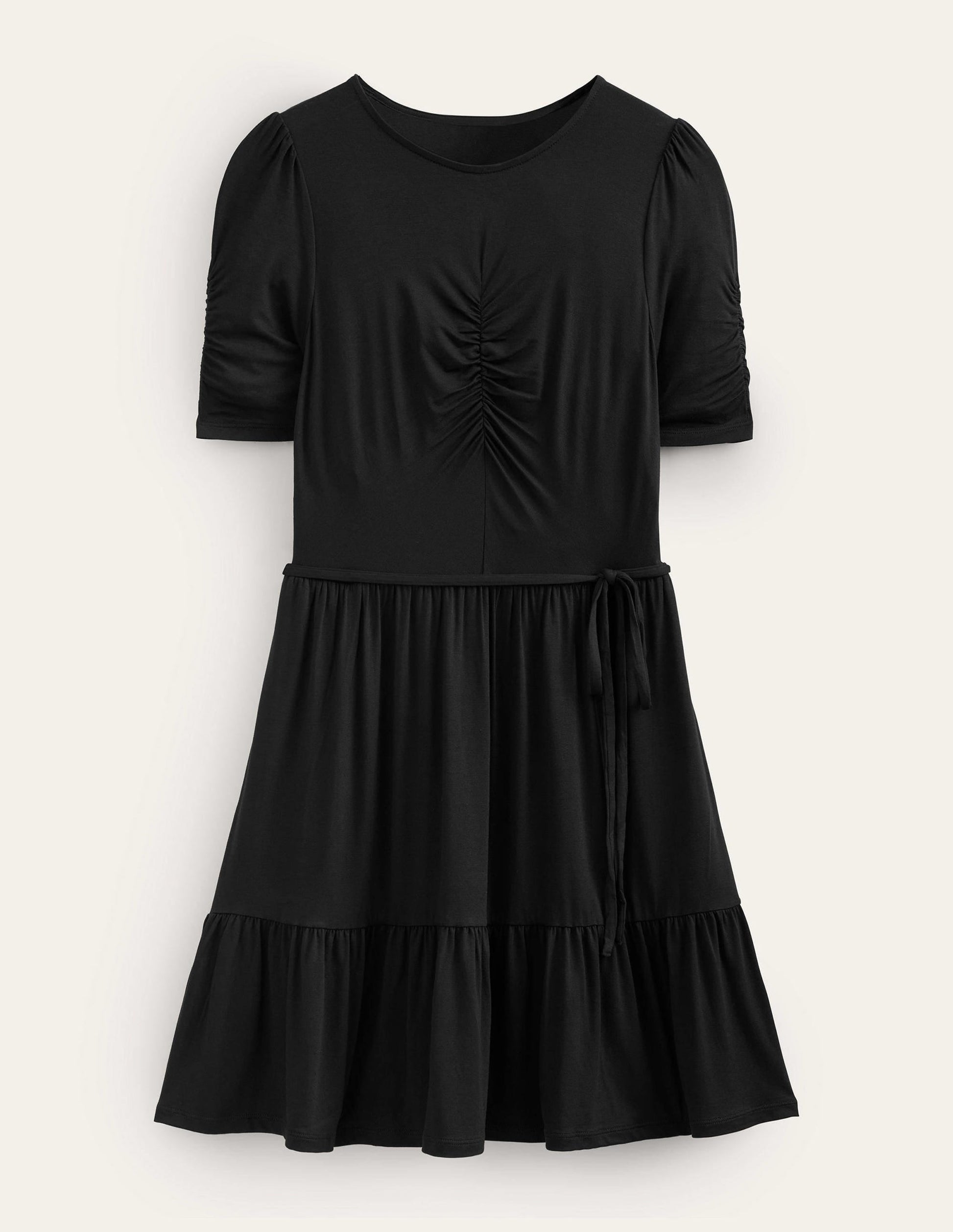Ruched Bust Jersey Mini Dress-Black-5