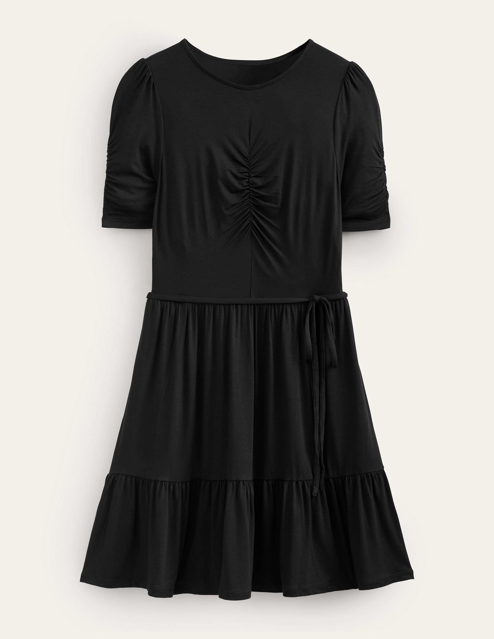 Ruched Bust Jersey Mini Dress-Black - Image 5