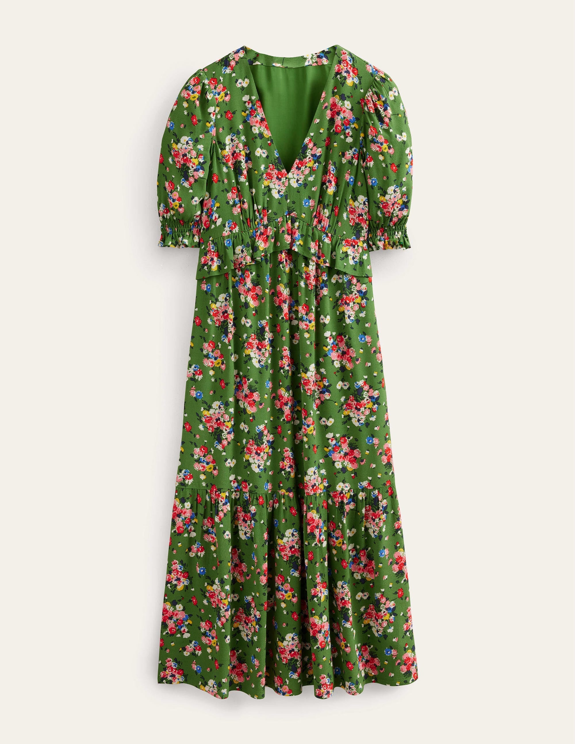 Ruffle Detail Midi Tea Dress-Park Ranger, Wild Cluster - Image 2