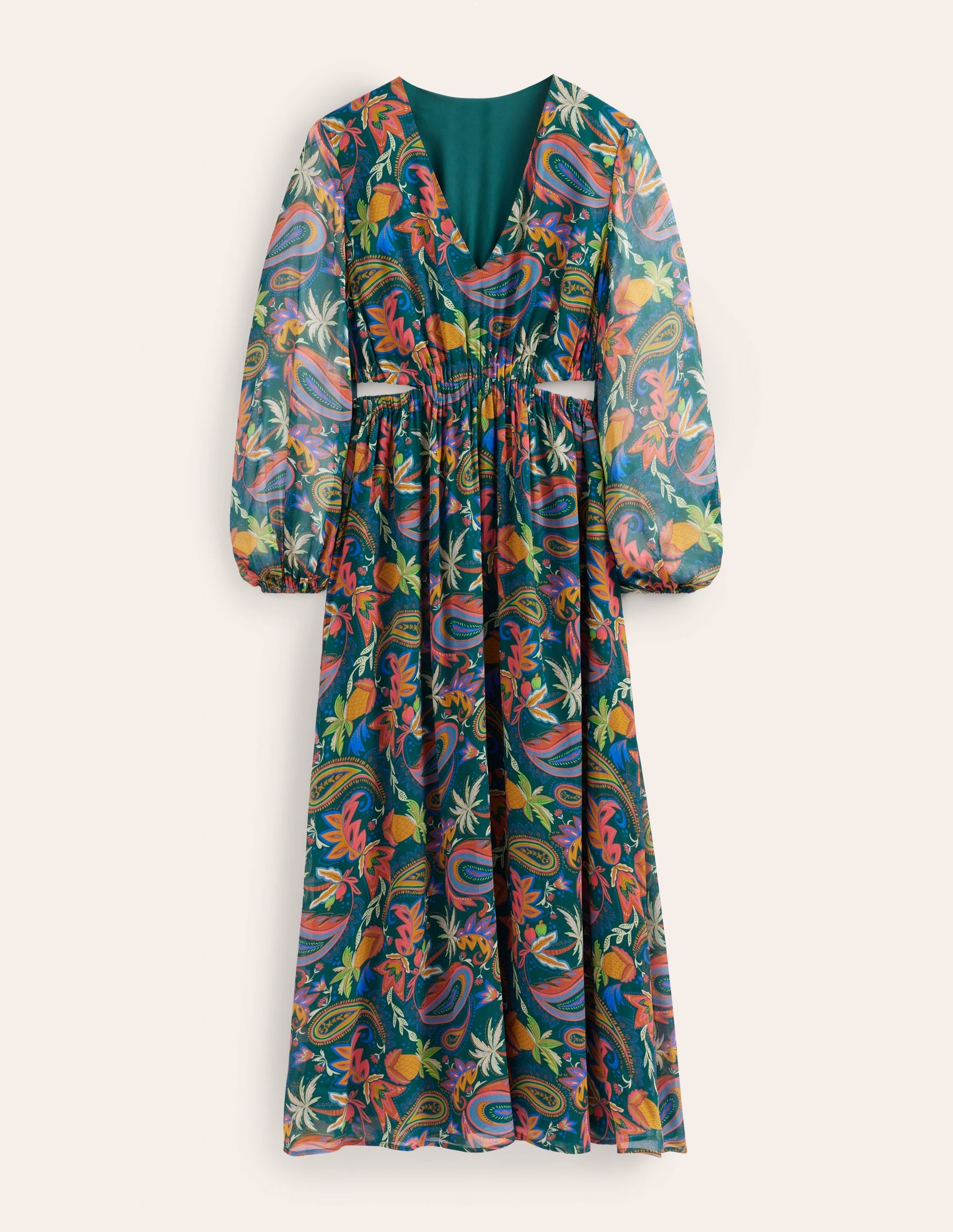 Cut Out Detail Maxi Dress-Emerald Night, Paradise-2