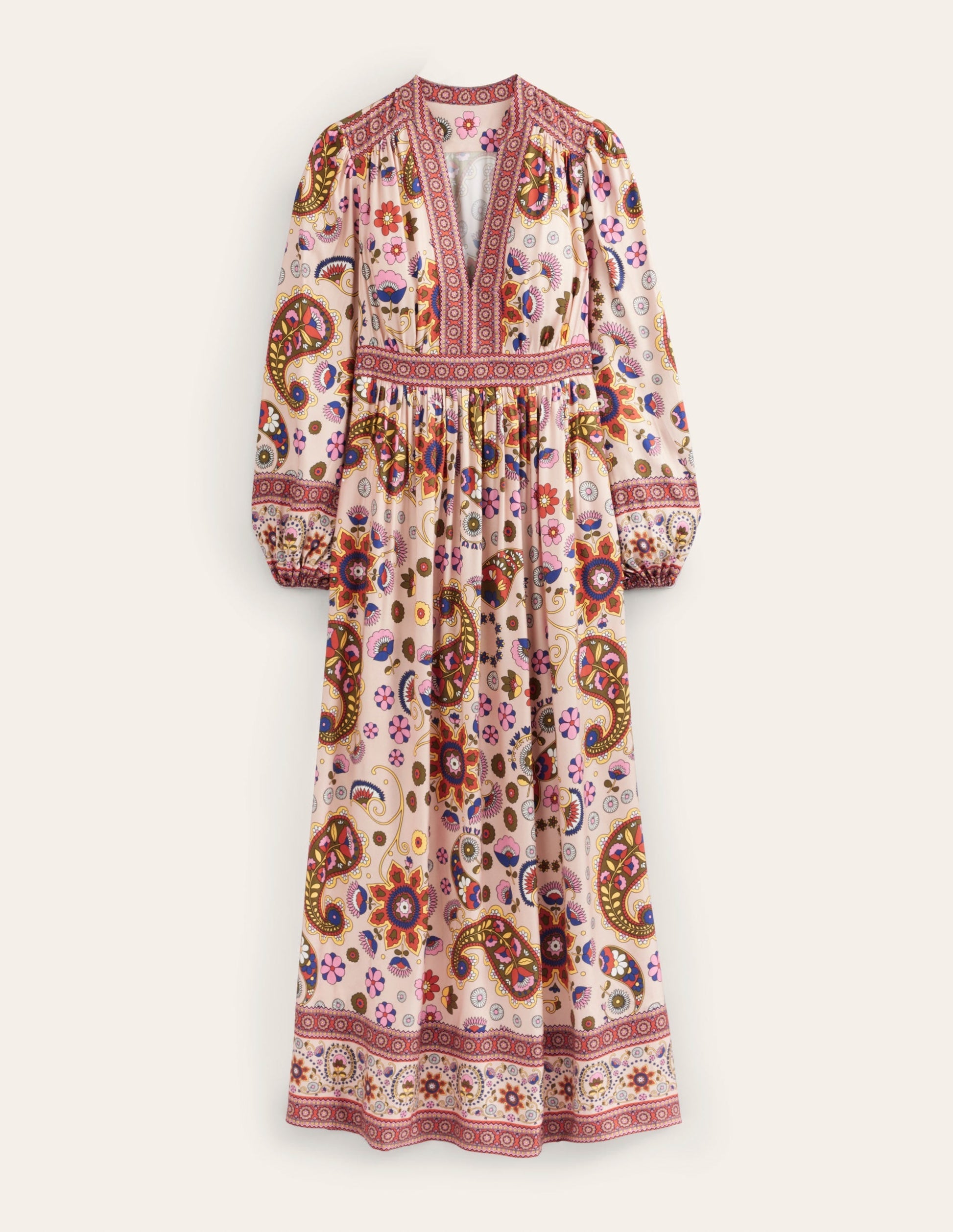 Notch Neck Maxi Dress-Popcorn, Passion Floret-2