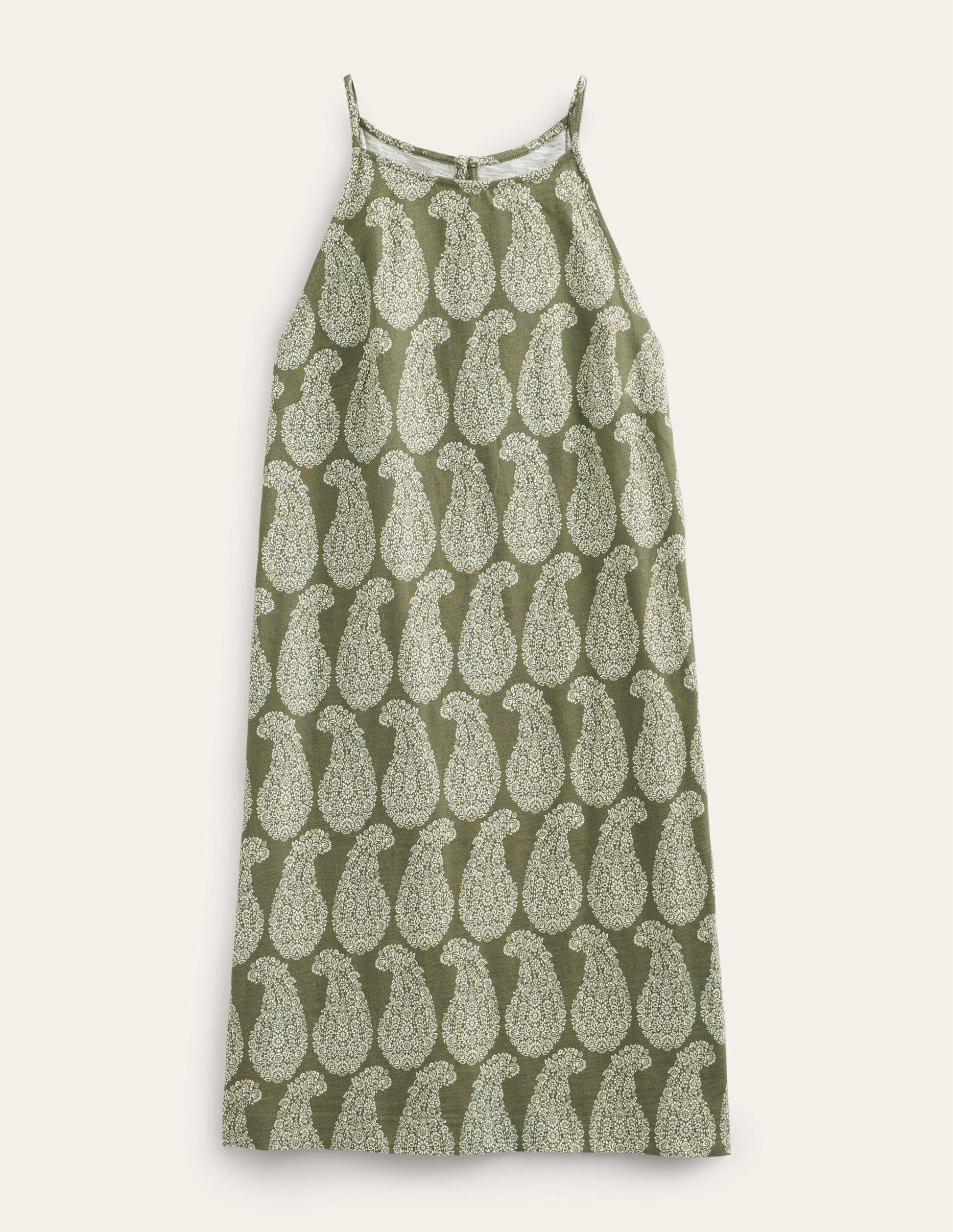 Racer Neck Jersey Mini Dress-Spruce, Sweet Paisley-5