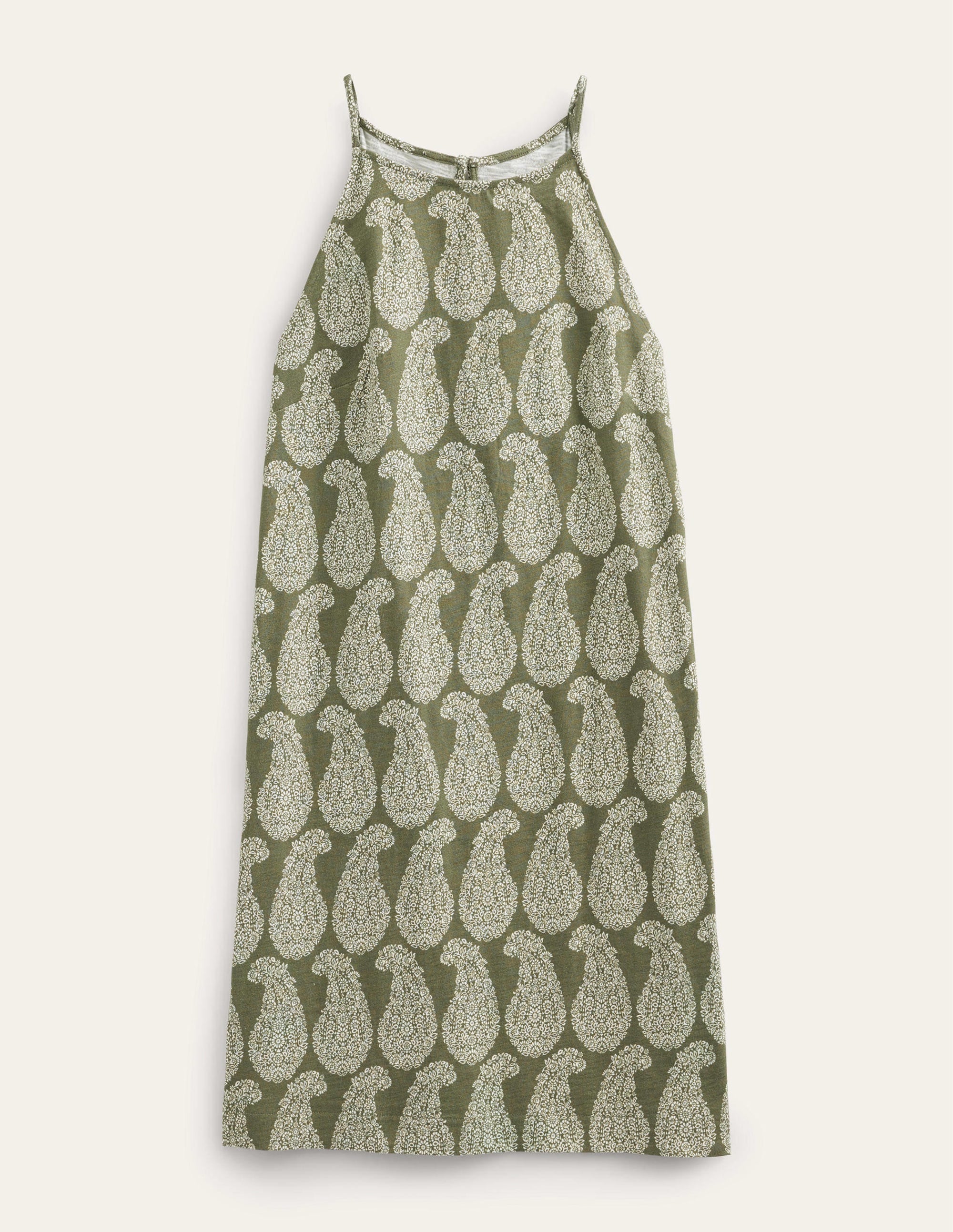 Racer Neck Jersey Mini Dress-Spruce, Sweet Paisley - Image 5