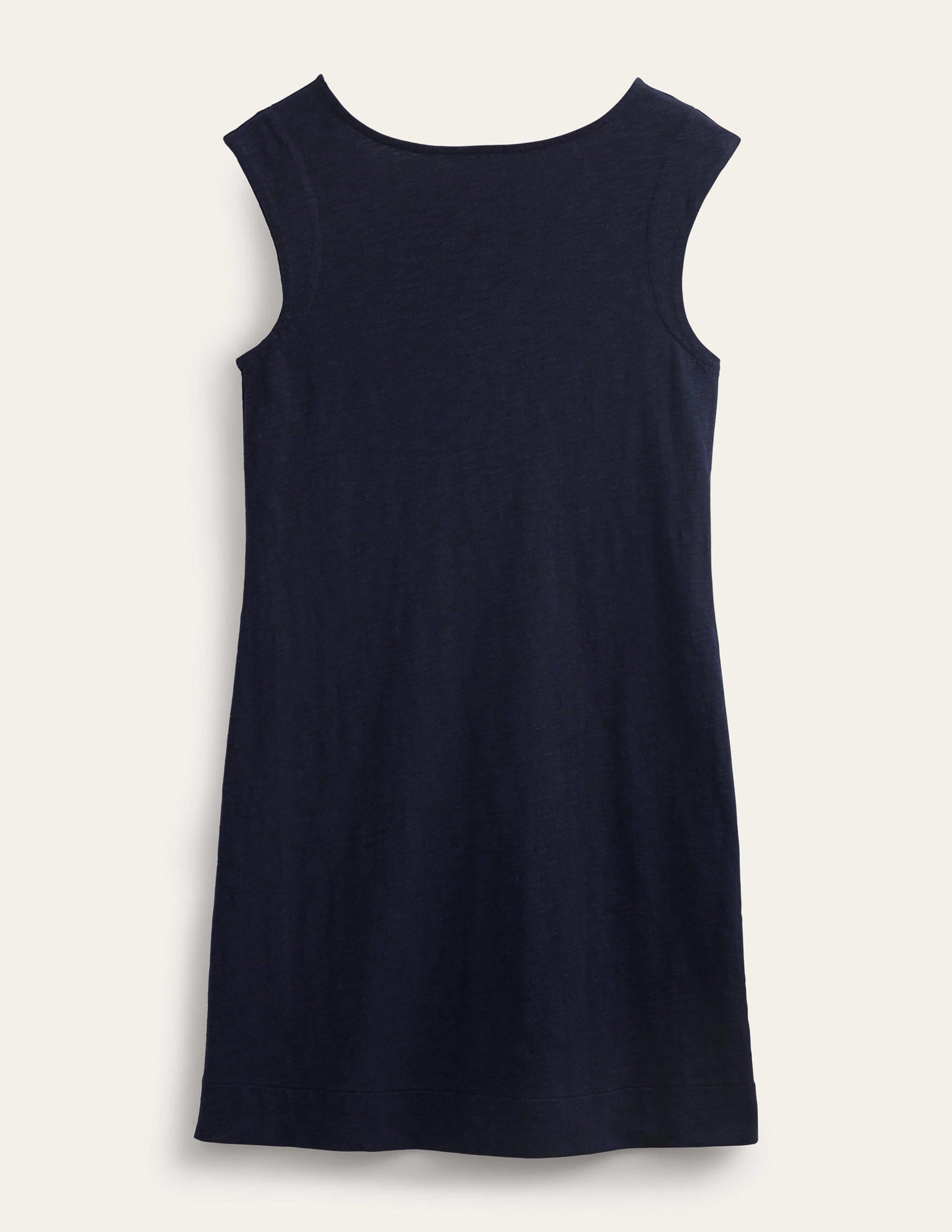 Sleeveless Jersey Shift Dress-Navy-5