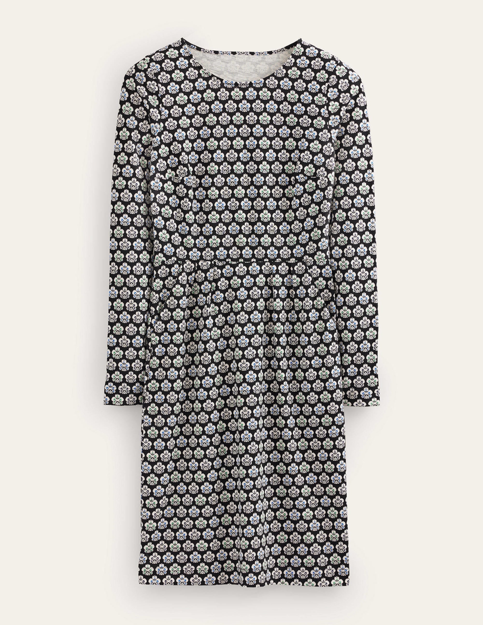Penelope Jersey Dress-Black, Carnation Stamp - Image 6