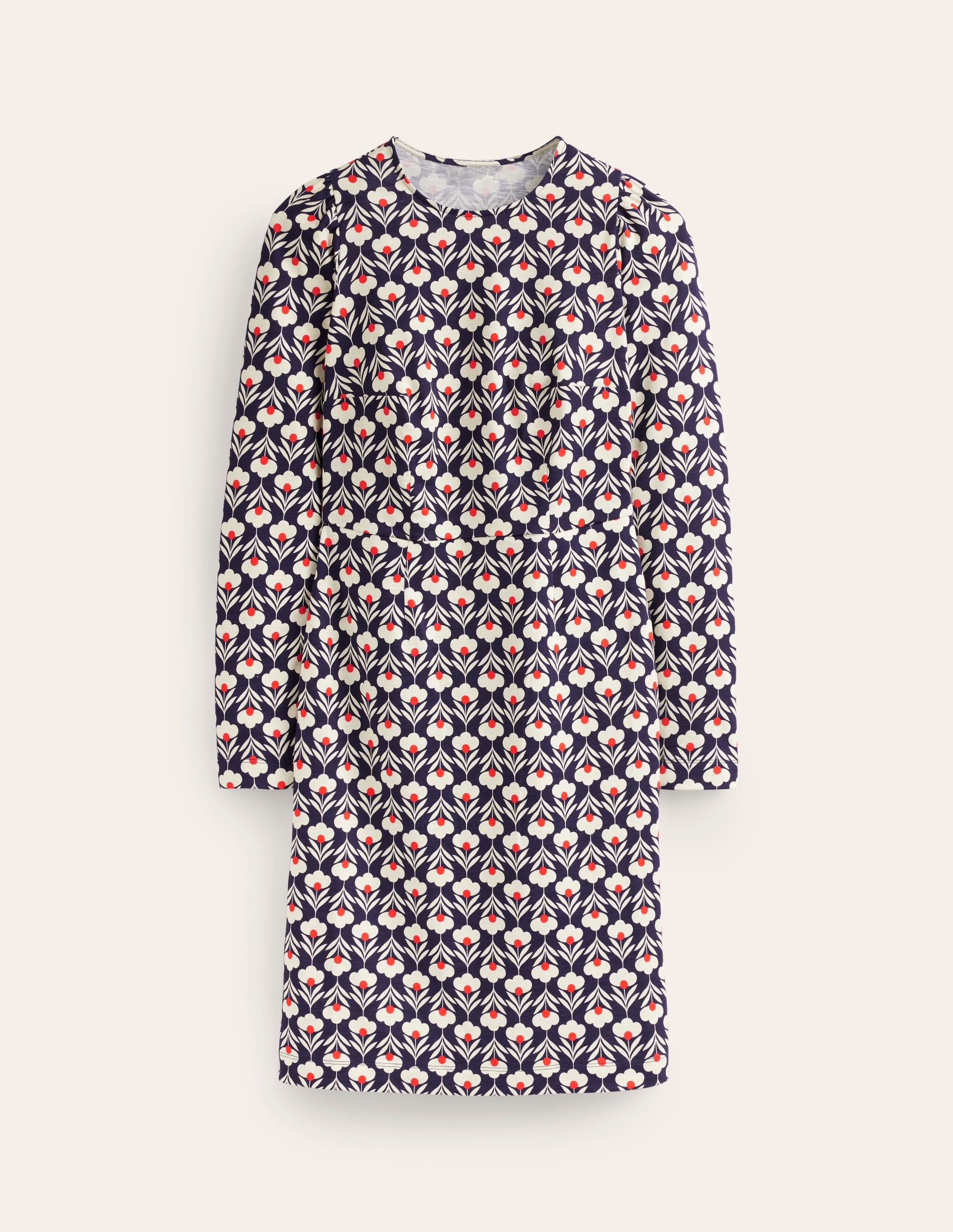 Penelope Jersey Dress-Navy, Petal Head - Image 5
