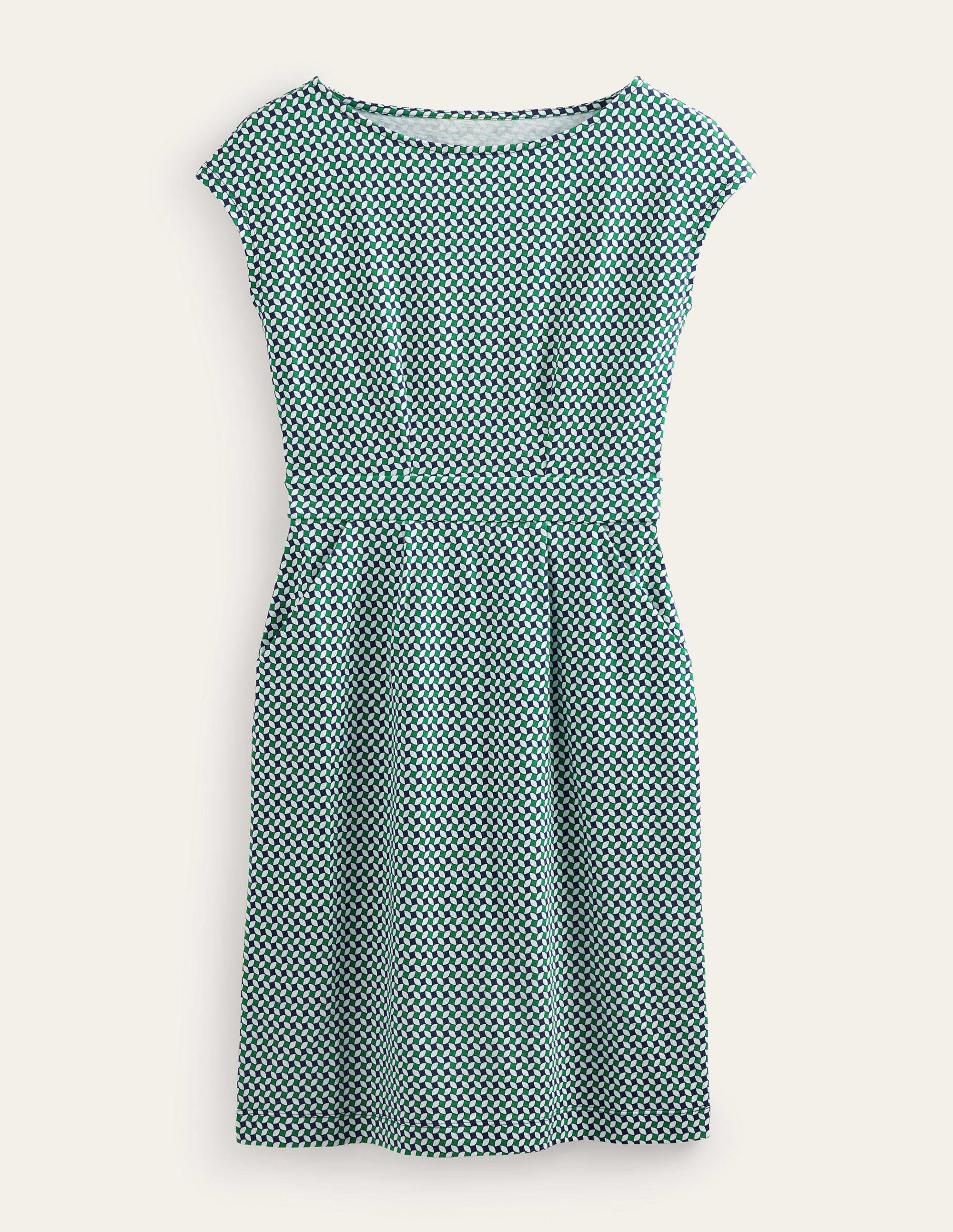 Florrie Jersey Dress-Meadow Green, Abstract Diamond - Image 10